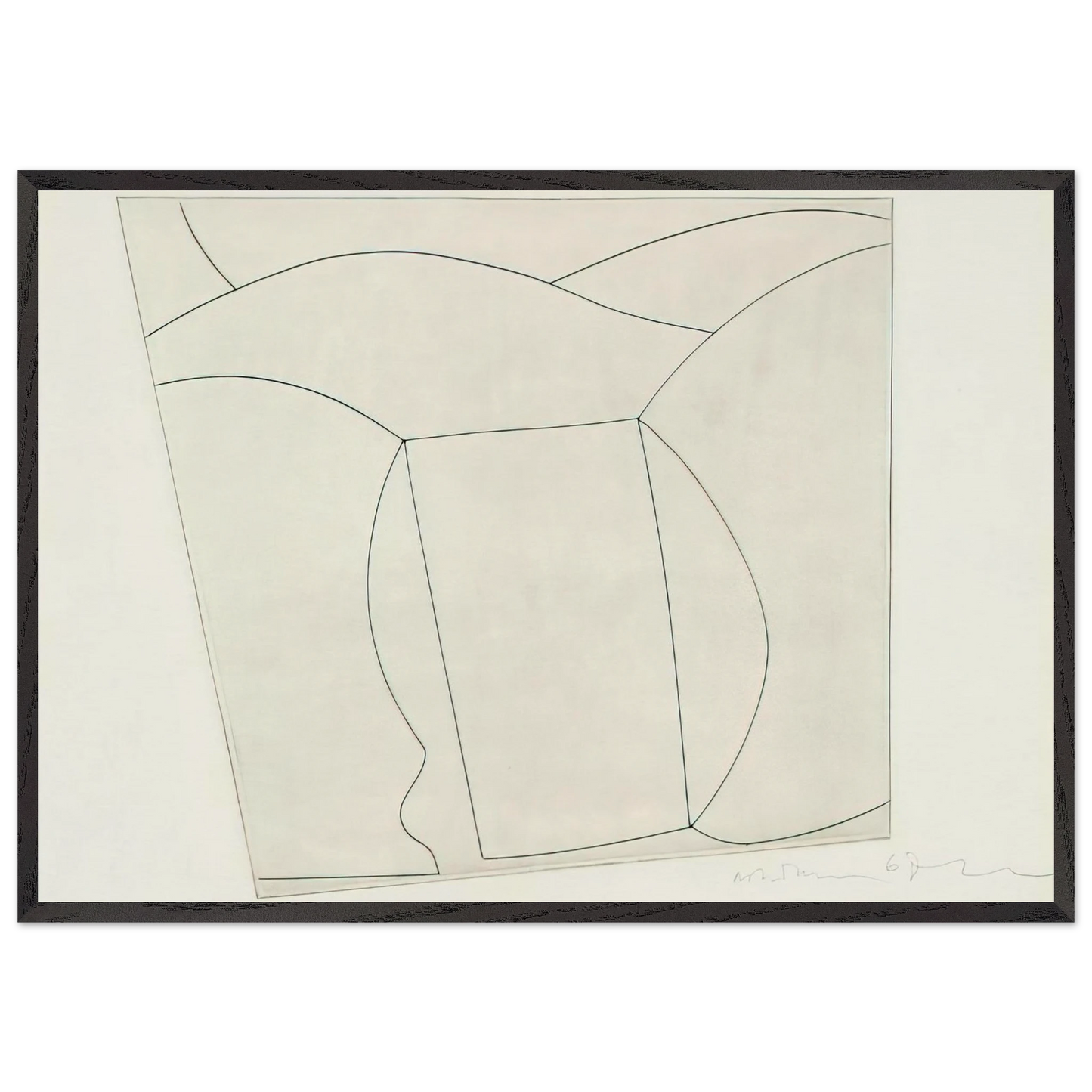 3 forms in a landscape - 1967 - Ben Nicholson 70x100 cm / 28x40 inches Framed Art Print – Black Wooden Frame