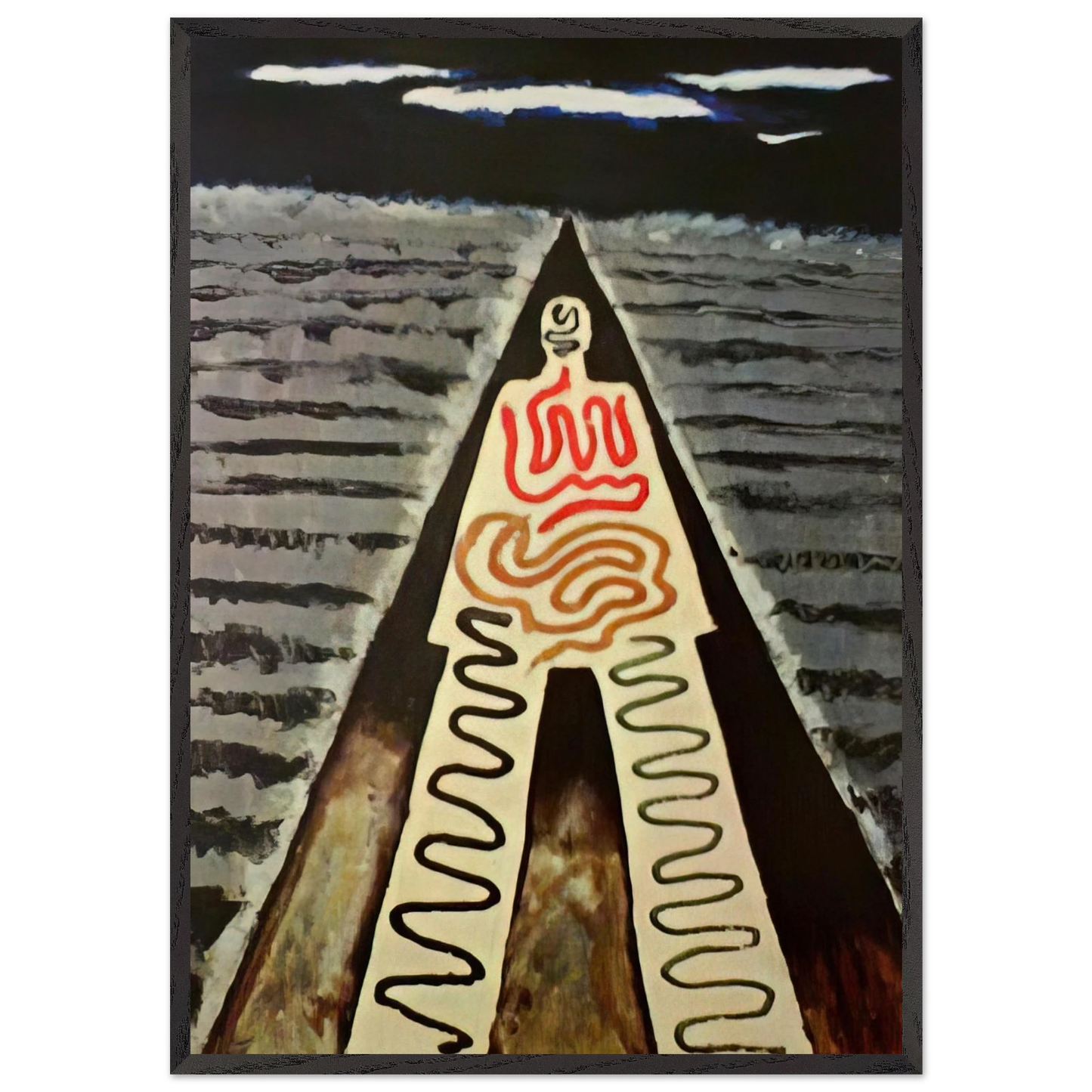 A NIGHT AT SAINT JEAN - Man Ray 70x100 cm / 28x40 inches Framed Art Print – Black Wooden Frame