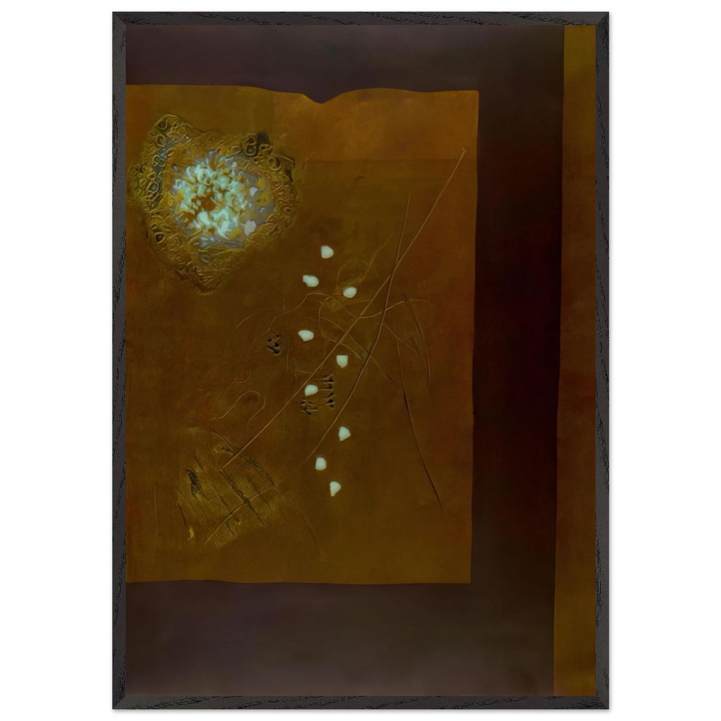 Brown Wall - 1971 - Hiroyuki Tajima 70x100 cm / 28x40 inches Framed Art Print – Black Wooden Frame