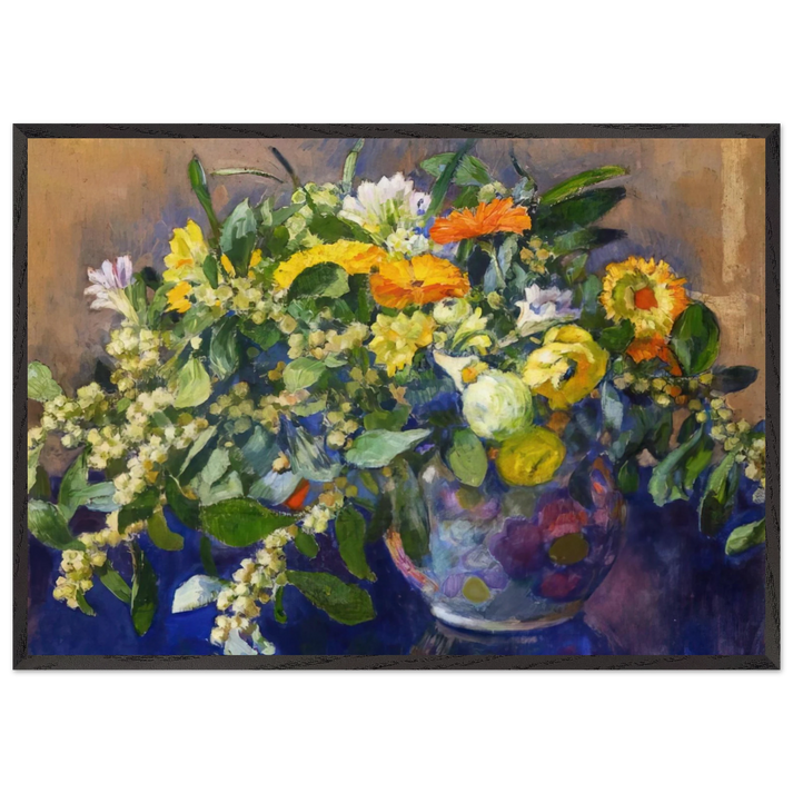VASE OF FLOWERS 1923 - Theo van Rysselberghe 70x100 cm / 28x40 inches Framed Art Print – Black Wooden Frame