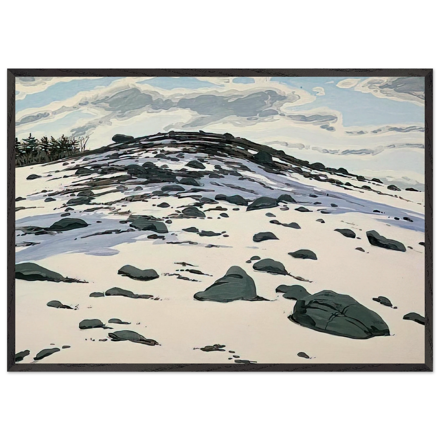 Shadow on Frankfort Barren - 1982 - Neil Welliver 70x100 cm / 28x40 inches Framed Art Print – Black Wooden Frame