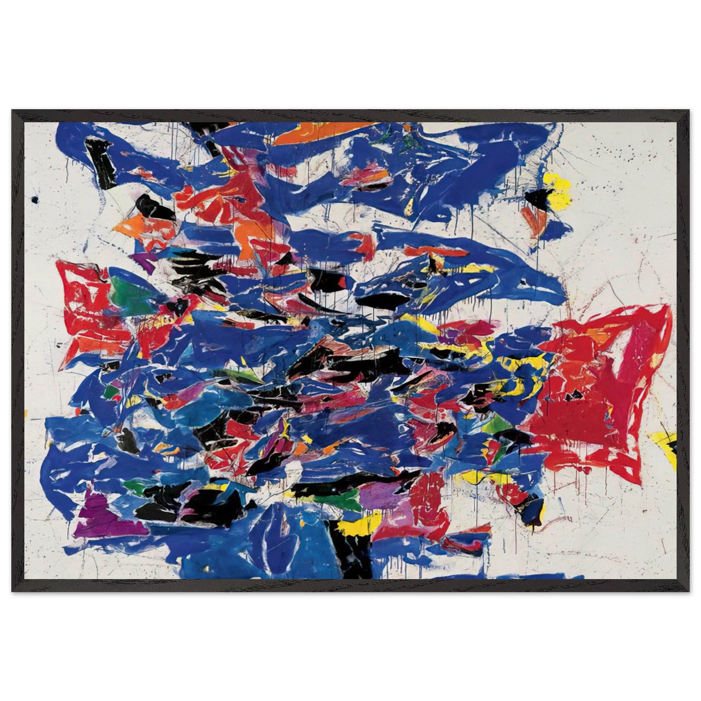 Round the World - Sam Francis 70x100 cm / 28x40 inches Framed Art Print – Black Wooden Frame