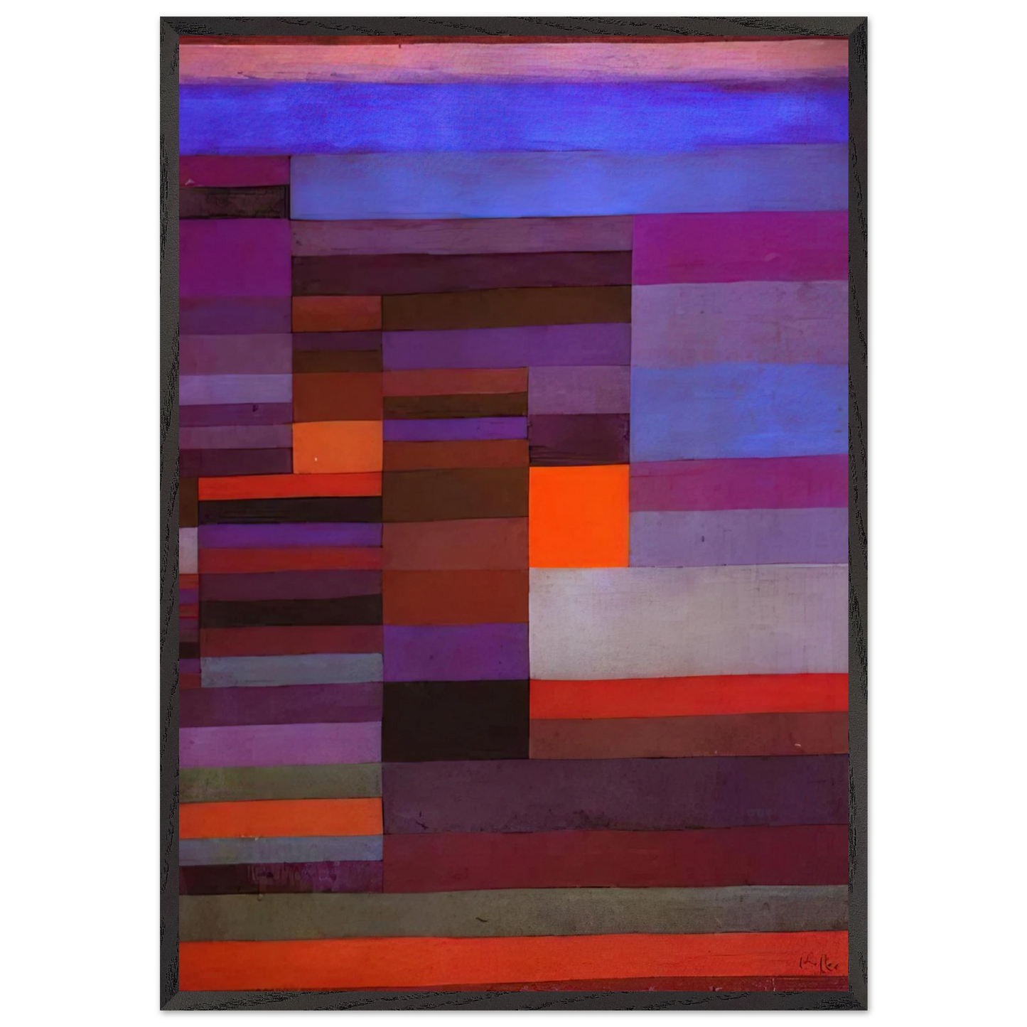 FIRE EVENING 1929 - Paul Klee Framed Art Print – Black Wooden Frame - Default Title - -Framed Art Print