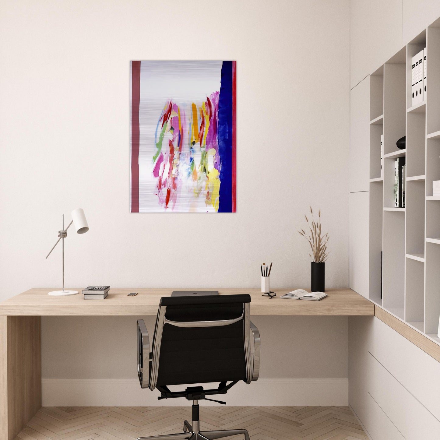 Jubilant Blue - 1972 - Ronnie Landfield Brushed Aluminum Print - 70x100 cm / 28x40 inches | Ronnie Landfield Aluminum Print | Ronnie Landfield Prints