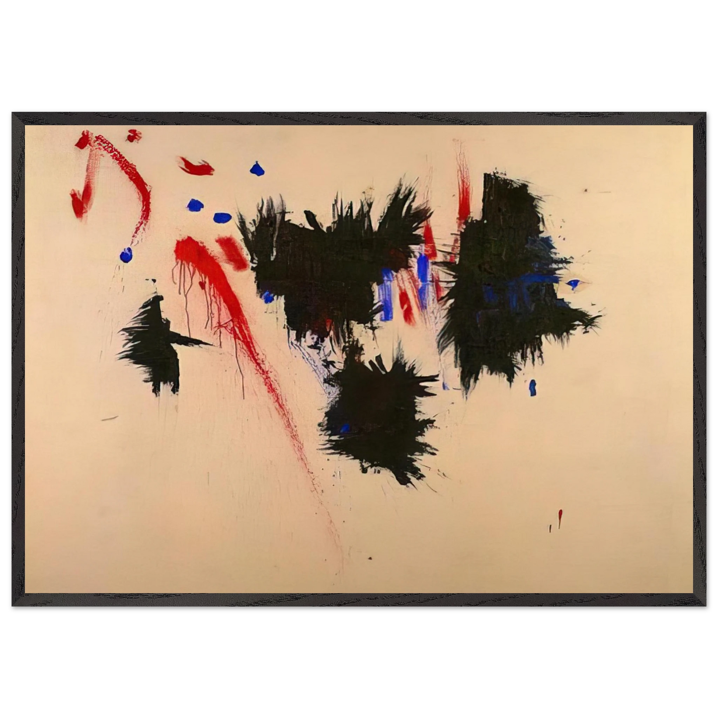 In the Vastness of Sorrowful Thoughts - Hans Hofmann 70x100 cm / 28x40 inches Framed Art Print – Black Wooden Frame