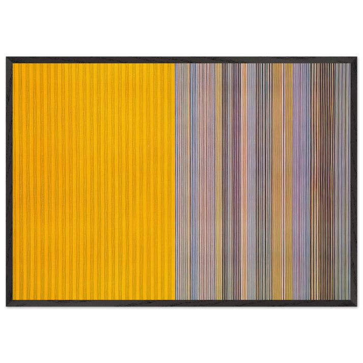 Half Lemon - 1969 - Gene Davis 70x100 cm / 28x40 inches Framed Art Print – Black Wooden Frame