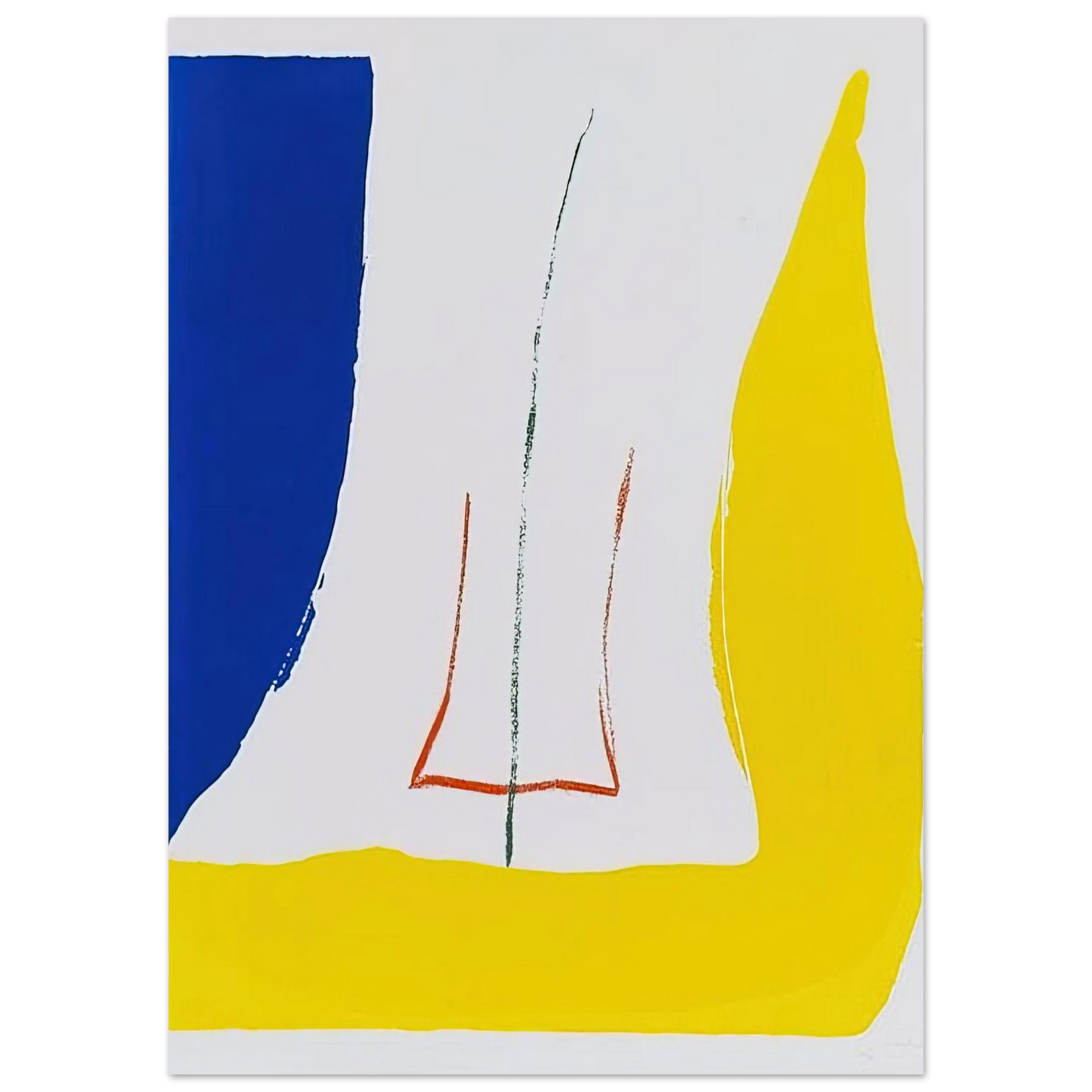 Helen Frankenthaler - Sun Corner - 1968 Wall art - A1 (59.4 x 84.1 cm) - Premium Wooden Framed Poster With Fine Art Paper - Black frame