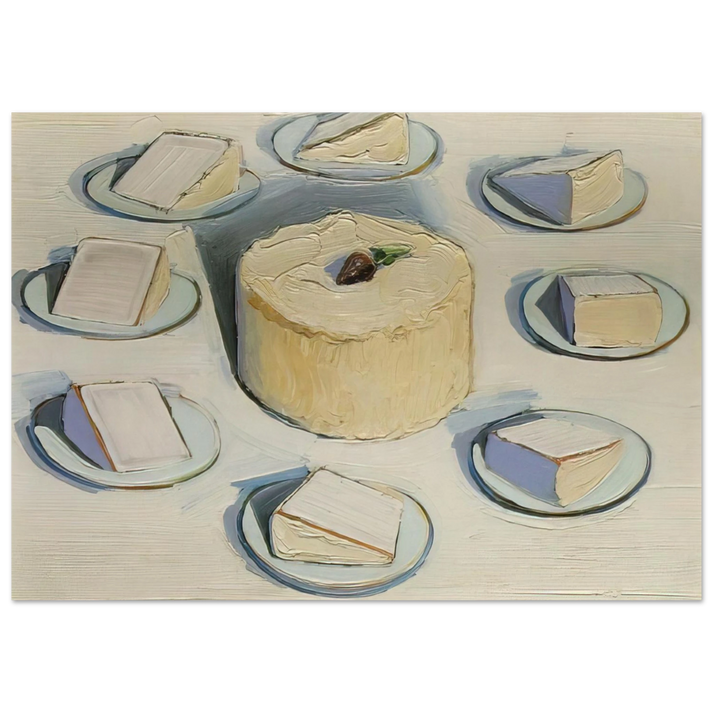 Wayne Thiebaud - Around the Cake - 1962 Wall Art - 30x40 cm / 12x16 inches - Premium Wooden Framed Poster With Fine Art Paper - Wood frame