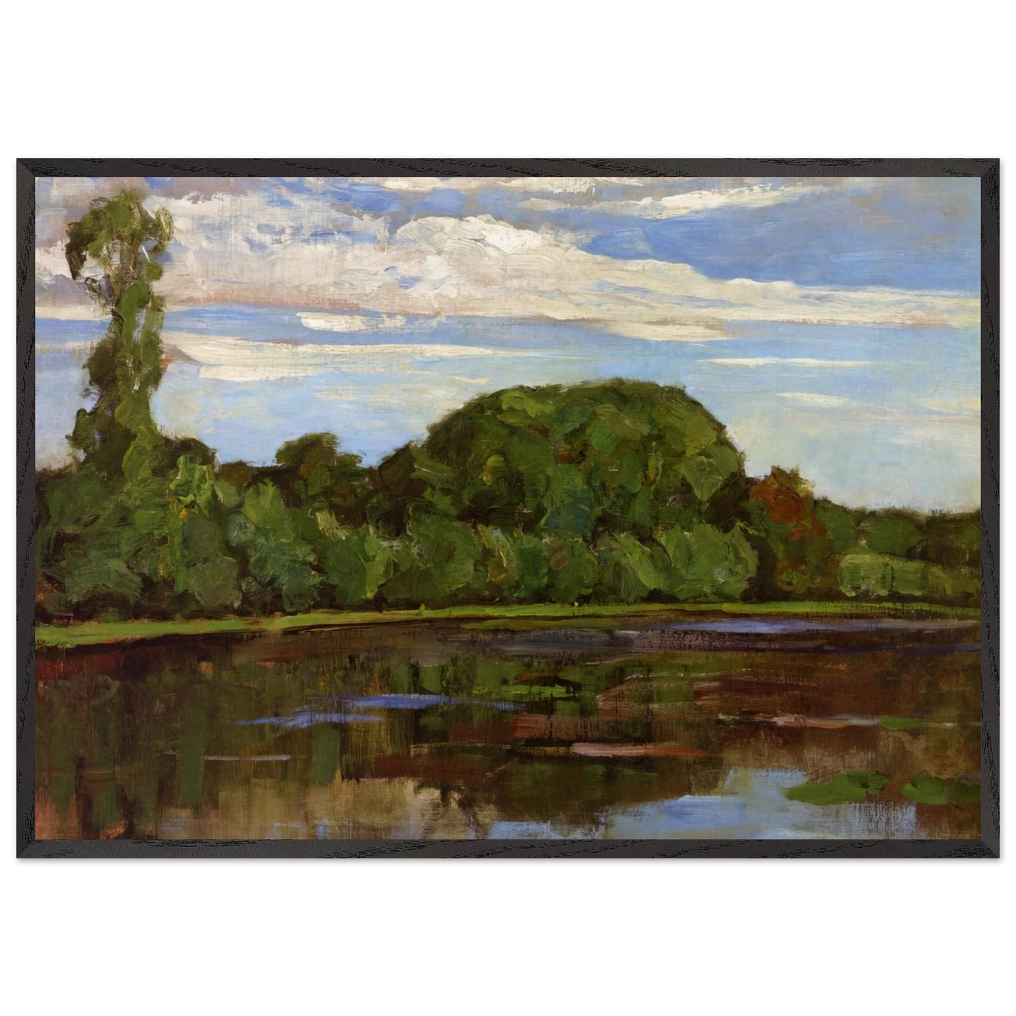 Geinrust Farm with Isolated Tree - Piet Mondrian 70x100 cm / 28x40 inches Framed Art Print – Black Wooden Frame