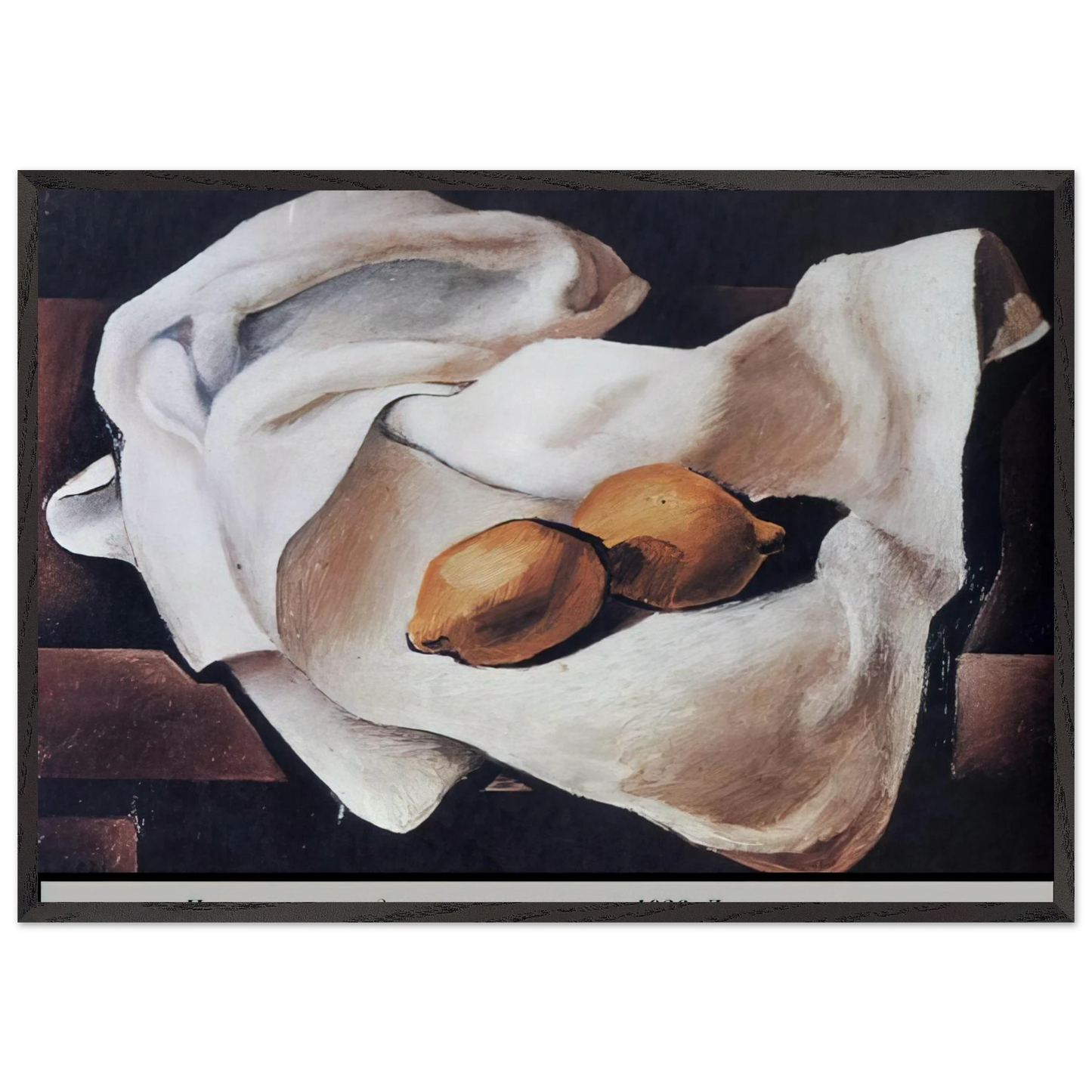 STILL LIFE WITH TWO LEMONS - Salvador Dali Framed Art Print – Black Wooden Frame - Default Title - -Framed Art Print