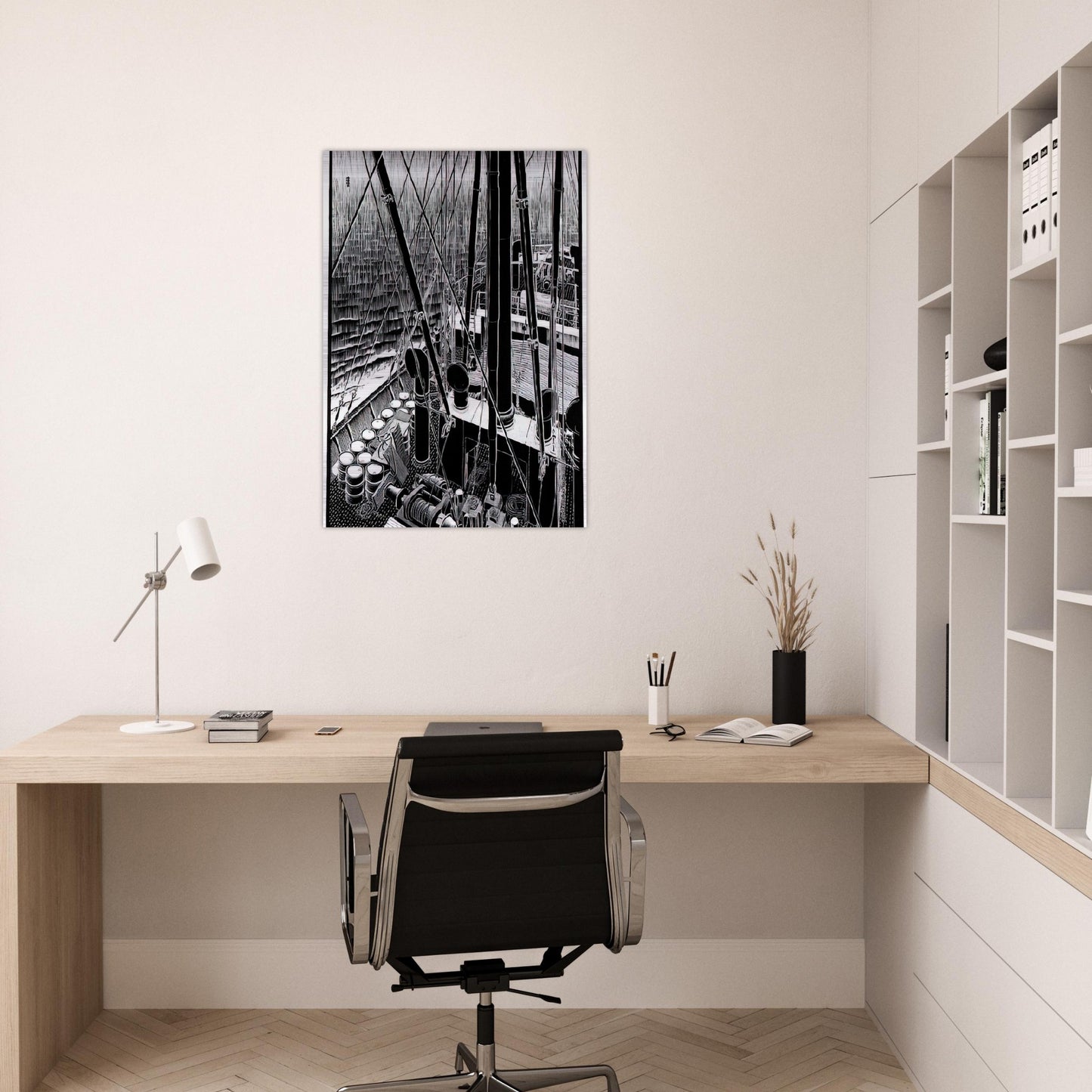 FREIGHTER SEPTEMBER 1936 1936 - MC Escher Brushed Aluminum Print - 70x100 cm / 28x40 inches | MC Escher Aluminum Print | MC Escher Prints | Maurits Cornelis Escher Prints