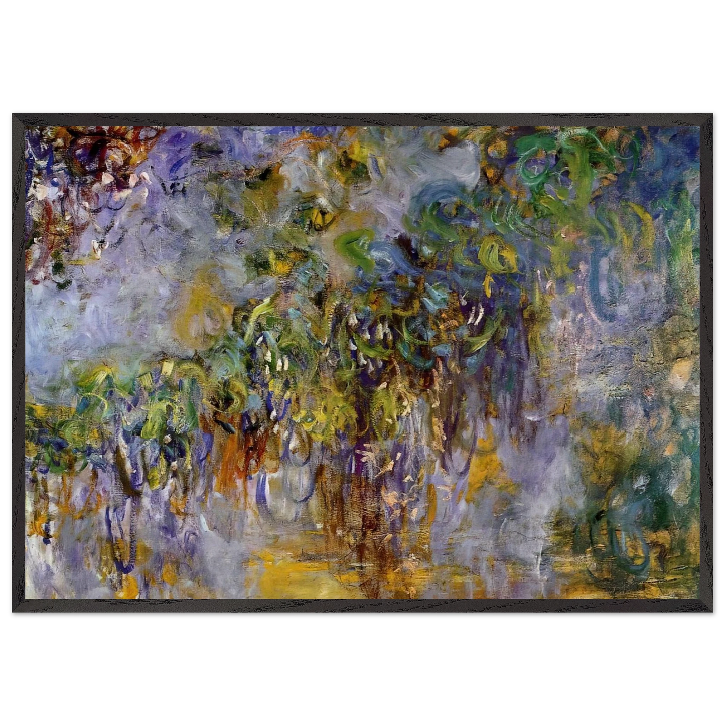 Wisteria right half - claude monet Framed Art Print – Black Wooden Frame - Default Title - -Framed Art Print