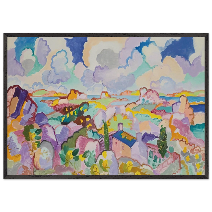 Printemps en Bretagne - 1959 - Charles Lapicque 70x100 cm / 28x40 inches Framed Art Print – Black Wooden Frame