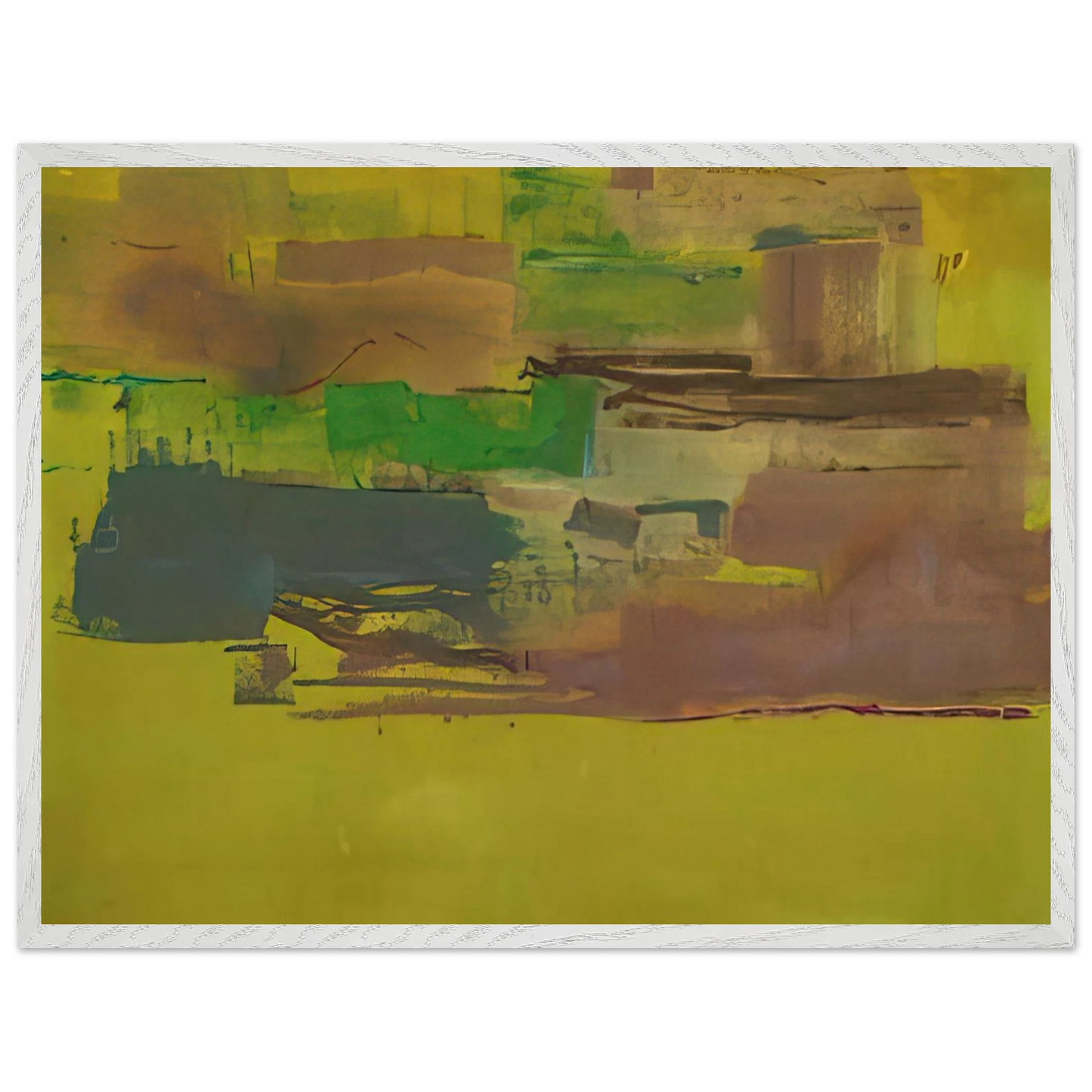 Helen Frankenthaler - August Deep - 1978 Wall art - 60x90 cm / 24x36 inches - Premium Wooden Framed Poster With Fine Art Paper - Black frame