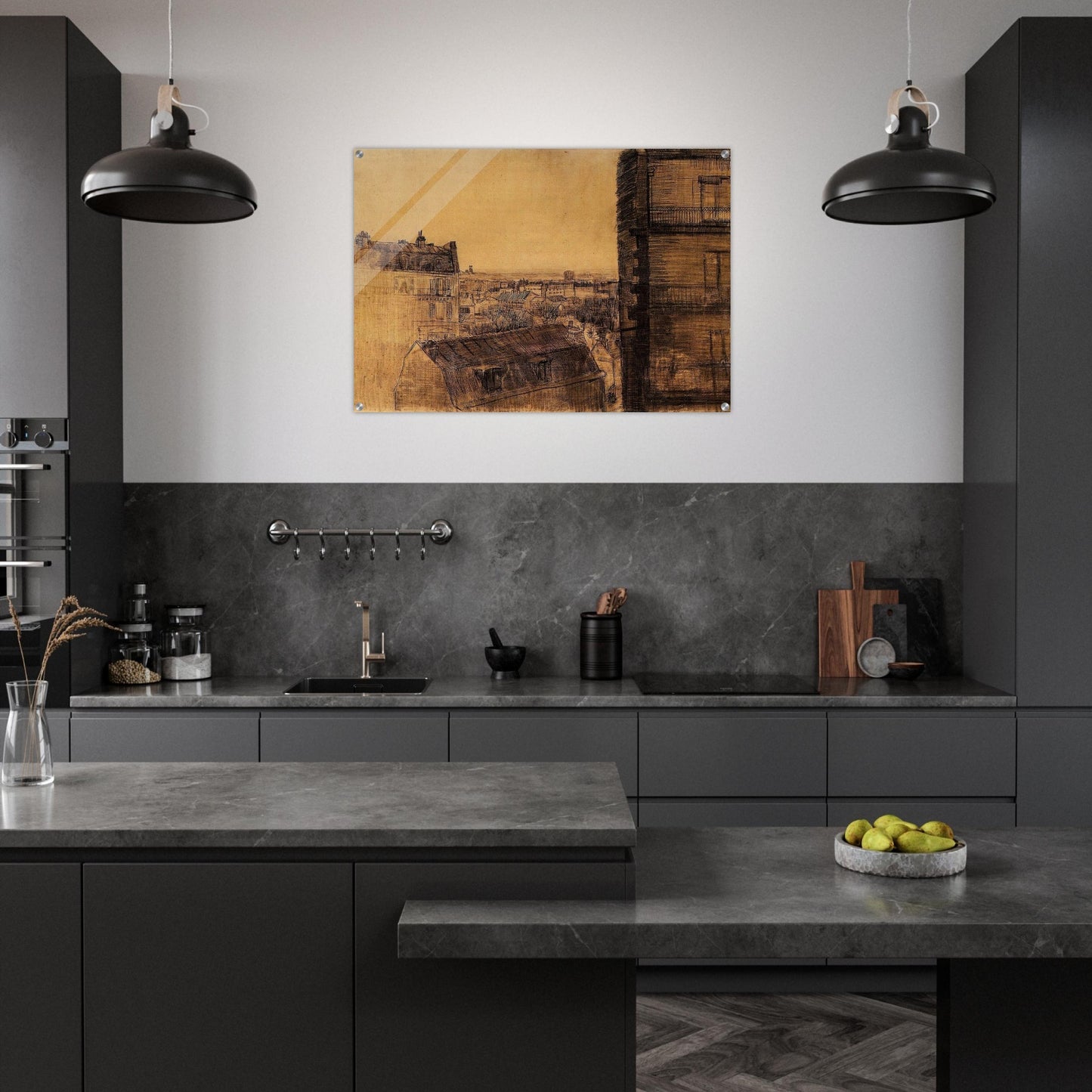 View from the Apartment in the Rue Lepic - Vincent van Gogh Acrylic Print - 70x100 cm / 28x40″ inches