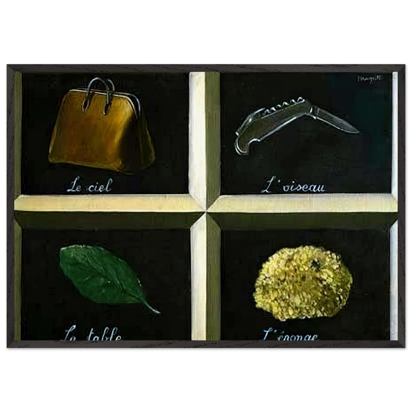 THE INTERPRETATION OF DREAMS 1927 - Rene Magritte 70x100 cm / 28x40 inches Framed Art Print – Black Wooden Frame