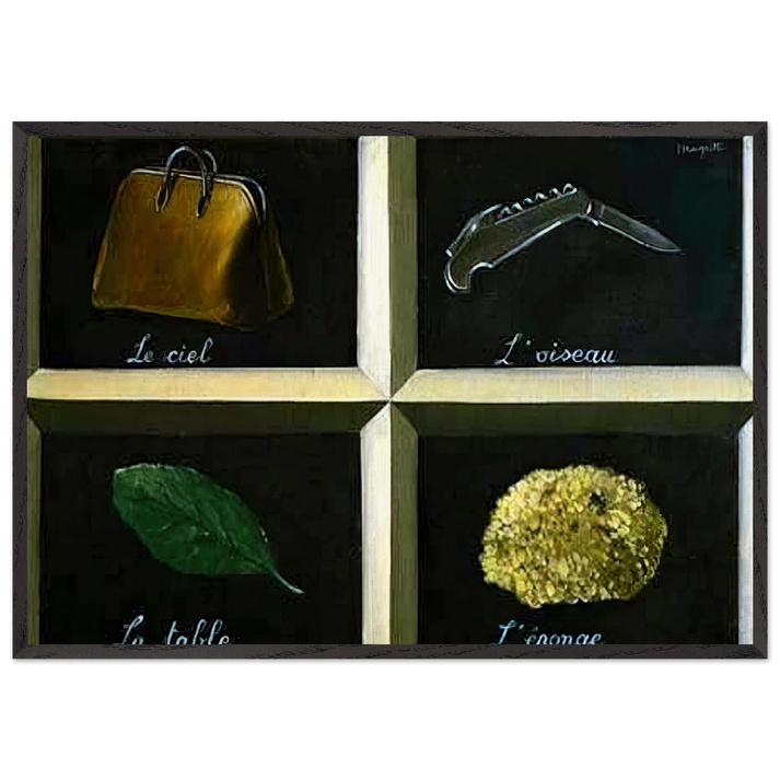 THE INTERPRETATION OF DREAMS 1927 - Rene Magritte 70x100 cm / 28x40 inches Framed Art Print – Black Wooden Frame