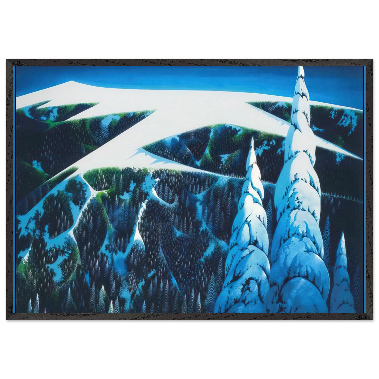 Sangre De Cristo Range - Eyvind Earle 70x100 cm / 28x40 inches Framed Art Print – Black Wooden Frame