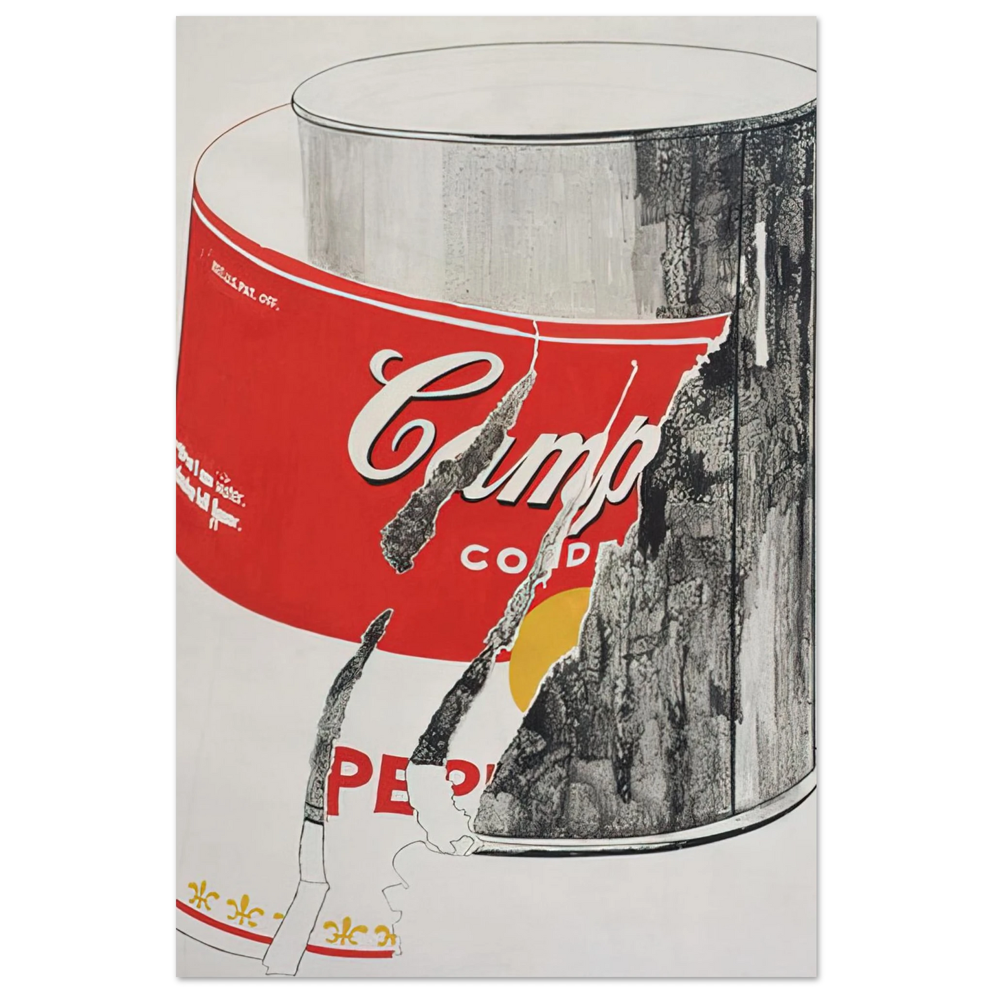 Andy Warhol - Big Torn Campbell's Soup Can Pepper Pot Fine Art Poster - 75x100 cm / 30x40 inches