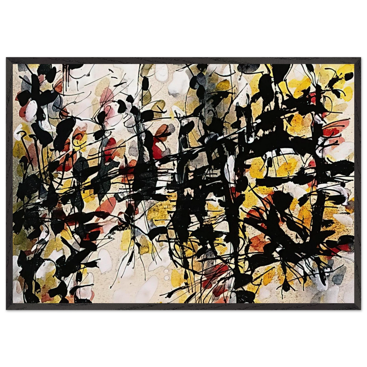 Untitled N9 - Jean-Paul Riopelle Framed Art Print – Black Wooden Frame - Default Title - -Framed Art Print