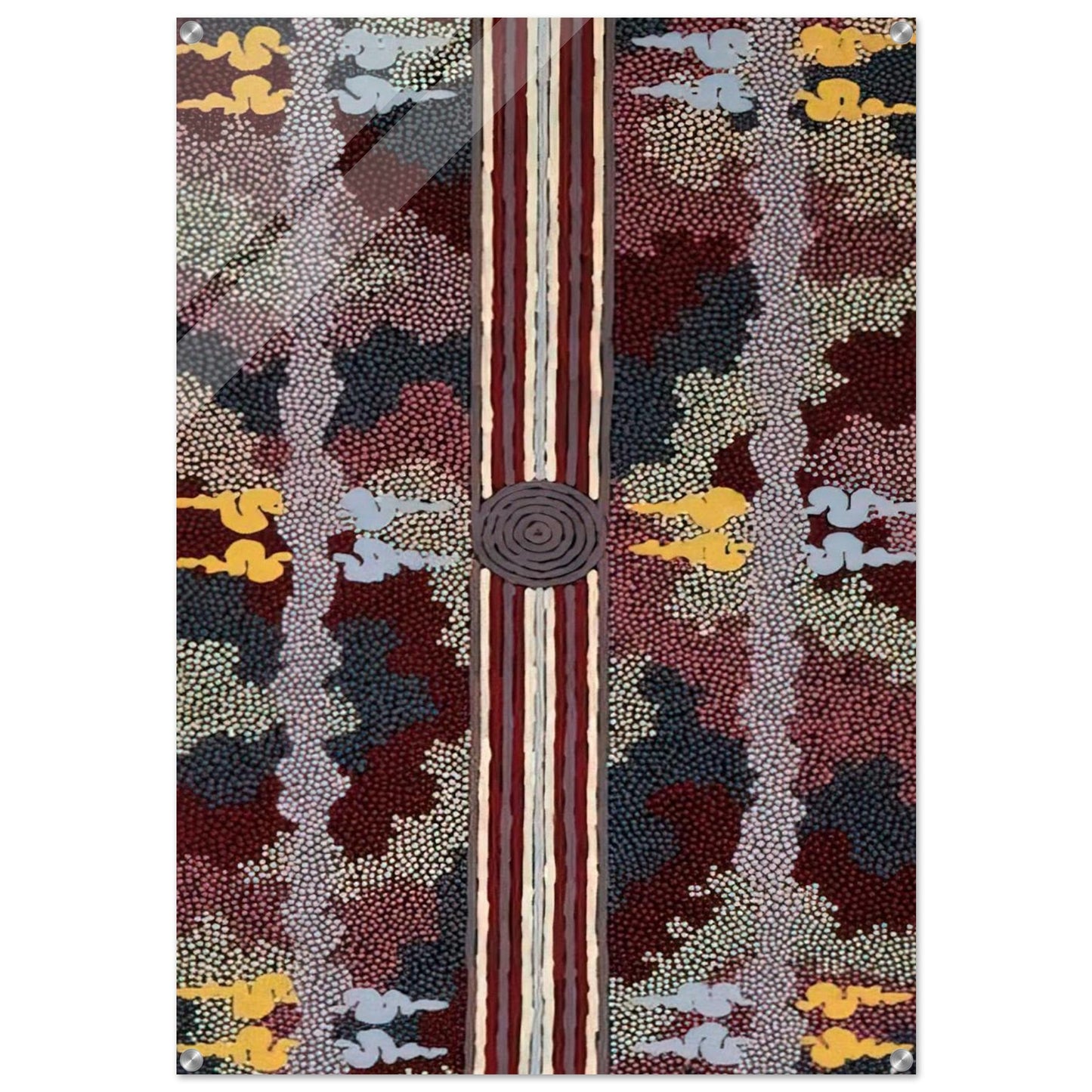 Corkwood Dreaming - 1996 - Clifford Possum Tjapaltjarri Acrylic Print - 70x100 cm / 28x40″ inches | Clifford Possum Tjapaltjarri Wall Art | Clifford Possum Tjapaltjarri Prints