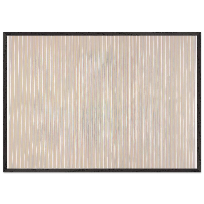 Untitled Pink Yellow and White - 1980 - Gene Davis 70x100 cm / 28x40 inches Framed Art Print – Black Wooden Frame