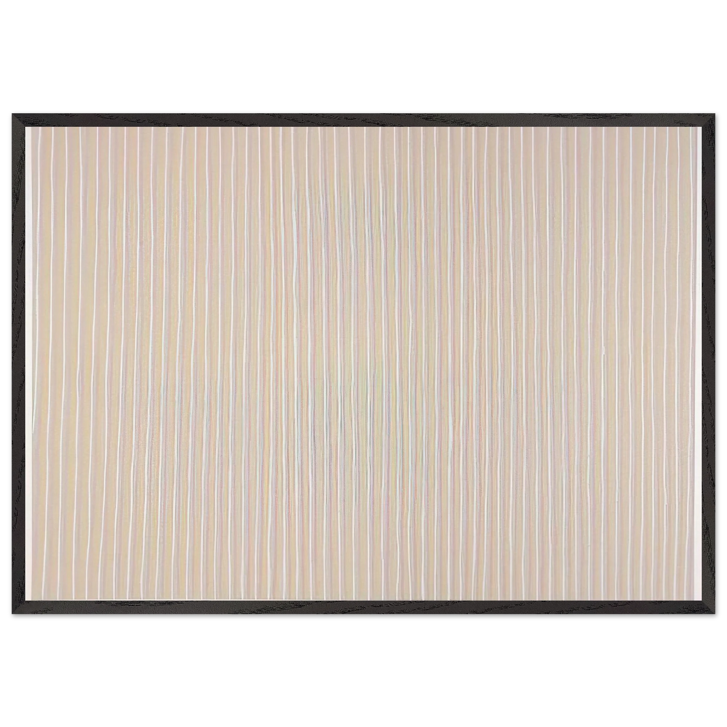 Untitled Pink Yellow and White - 1980 - Gene Davis Framed Art Print – Black Wooden Frame - Default Title - -Framed Art Print