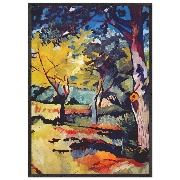 Landscape at Ladyzhino - 1908 - Natalia Goncharova 70x100 cm / 28x40 inches Framed Art Print – Black Wooden Frame