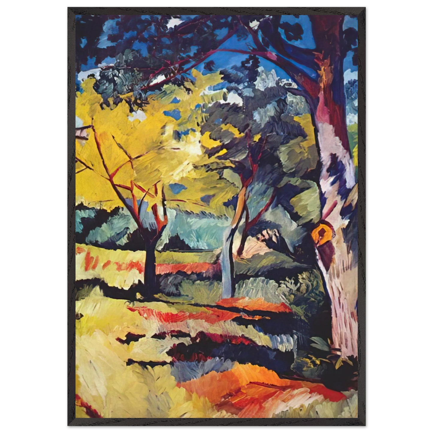Landscape at Ladyzhino - 1908 - Natalia Goncharova 70x100 cm / 28x40 inches Framed Art Print – Black Wooden Frame