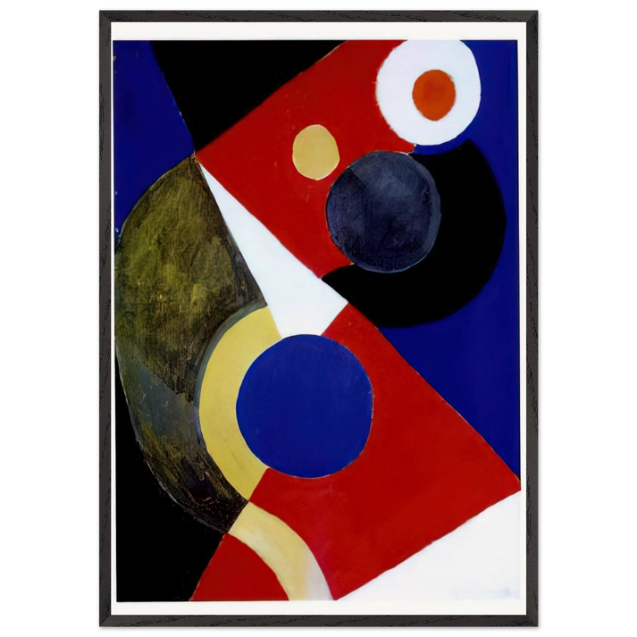 RHYTHM COLOUR 2 - Sonia Delaunay 70x100 cm / 28x40 inches Framed Art Print – Black Wooden Frame