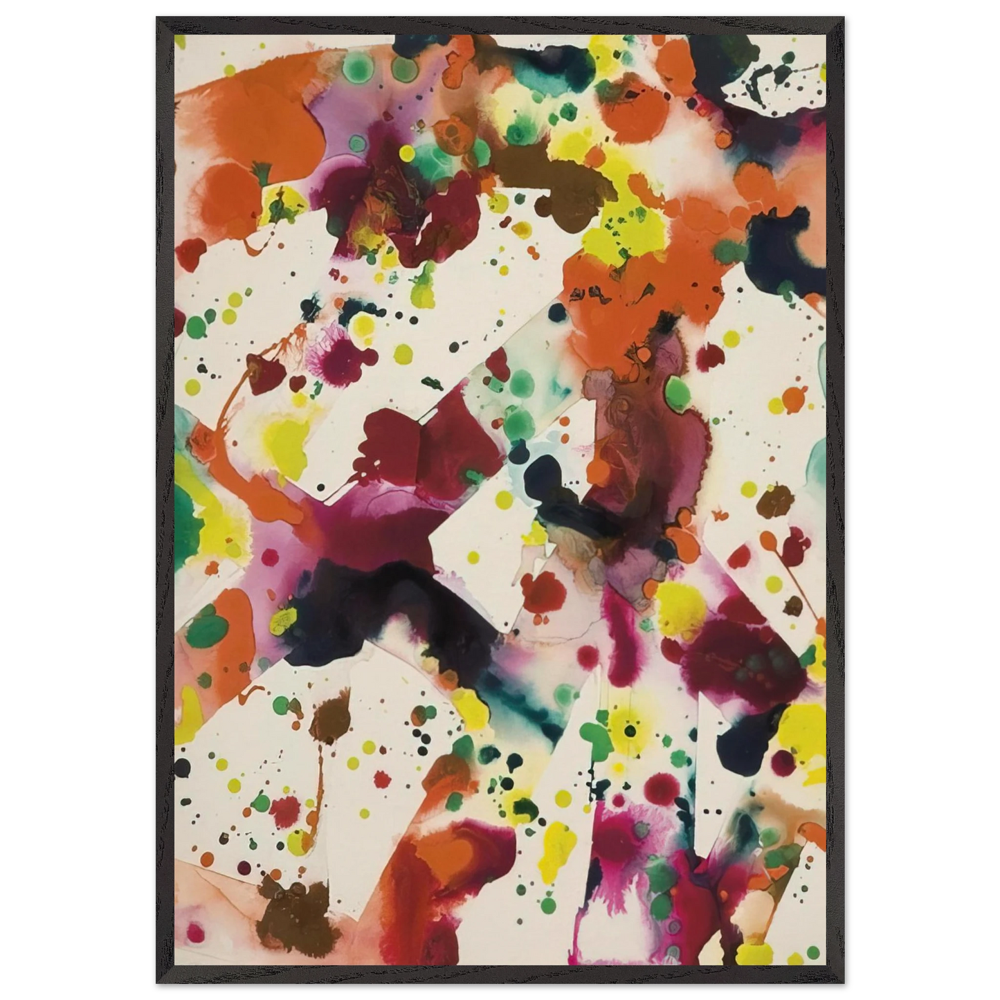 Untitled SF72-027 - Sam Francis Framed Art Print – Black Wooden Frame - Default Title - -Framed Art Print