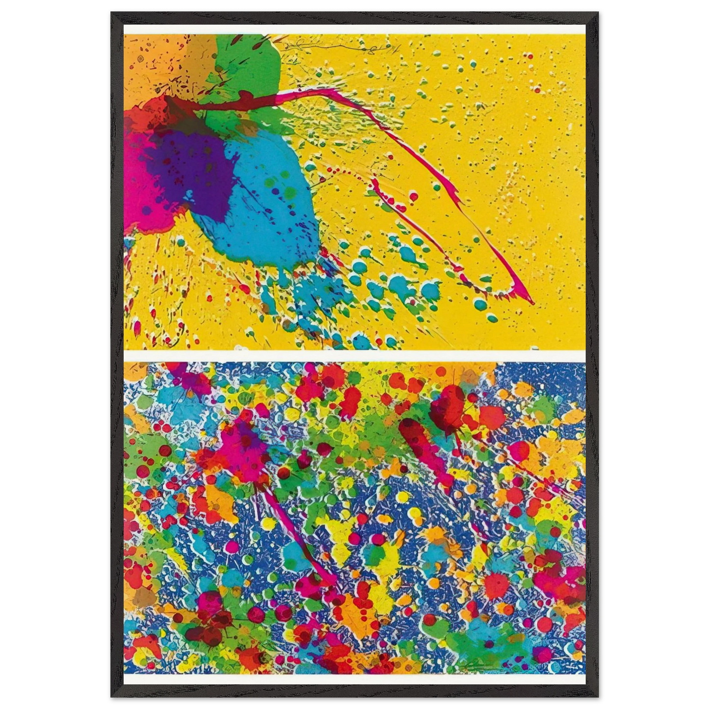 Morning Series - 1974 - Walasse Ting 70x100 cm / 28x40 inches Framed Art Print – Black Wooden Frame