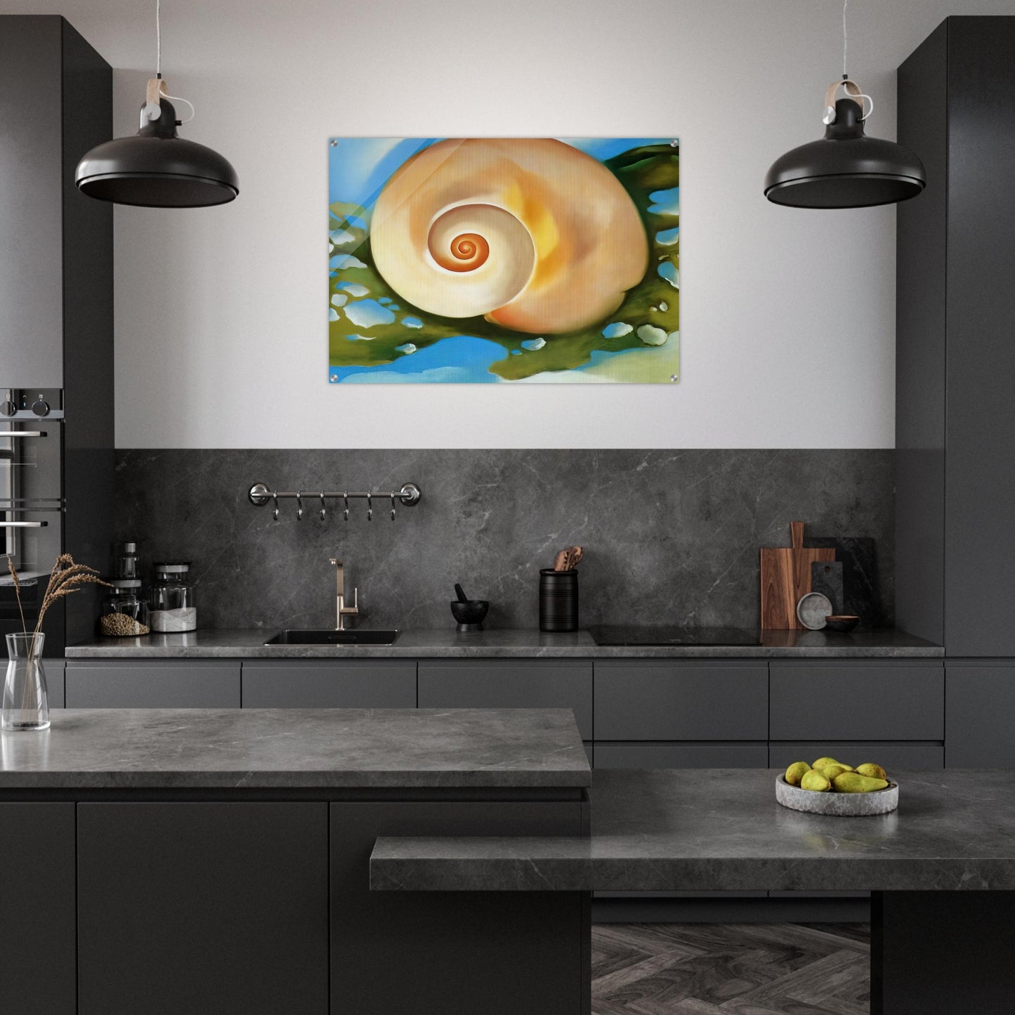 Pink Shell with Seaweed - Georgia O'Keeffe Acrylic Print - 70x100 cm / 28x40″ inches