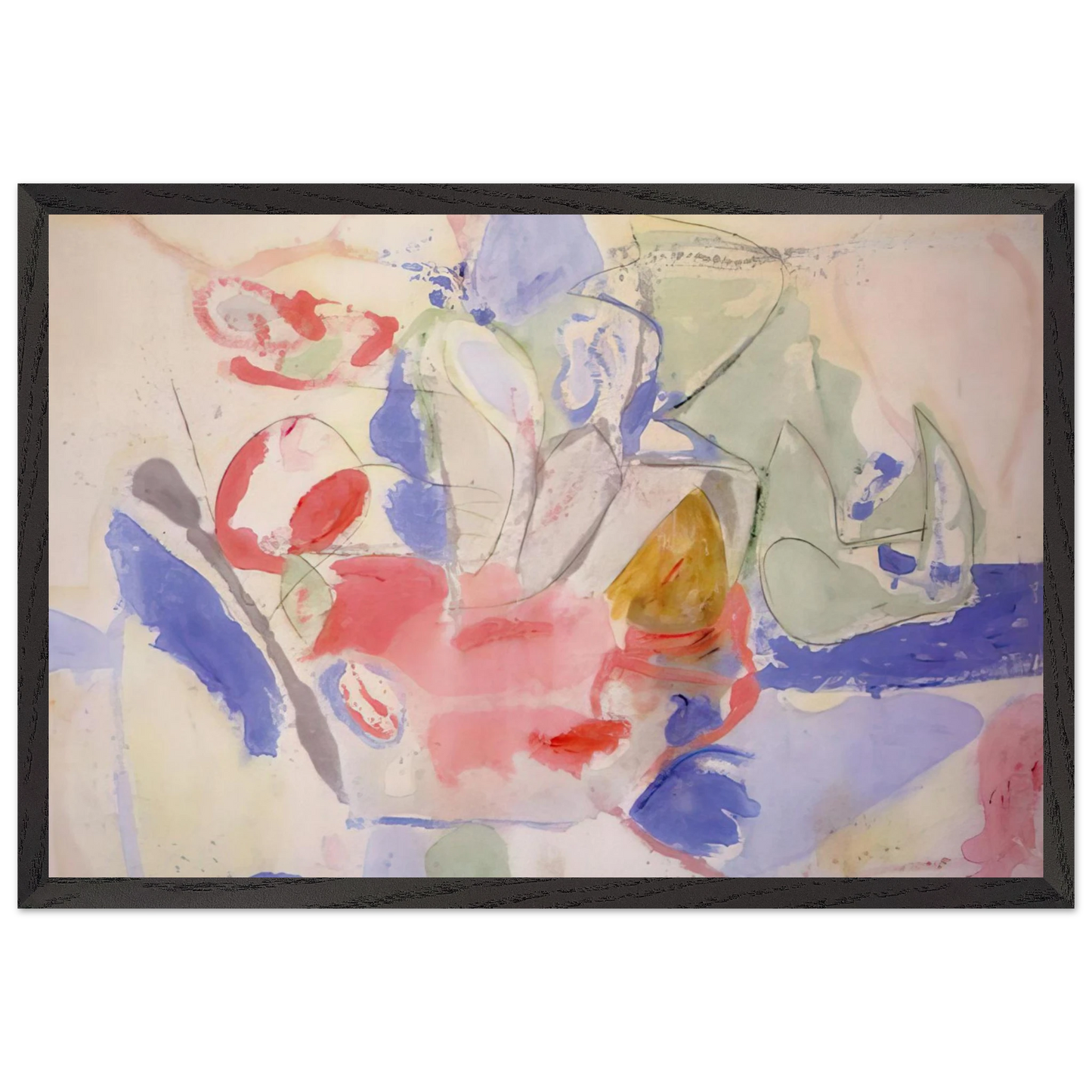 Helen Frankenthaler - Mountains and Sea - 1952 Wall art - 40x50 cm / 16x20 Inches - Premium Wooden Framed Poster With Fine Art Paper - Wood frame