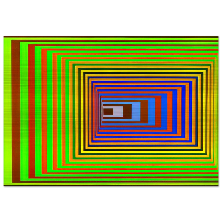 Vonal Stri - 1975 - Victor Vasarely Brushed Aluminum Print - 70x100 cm / 28x40 inches | Victor Vasarely Aluminum Print | Victor Vasarely Prints