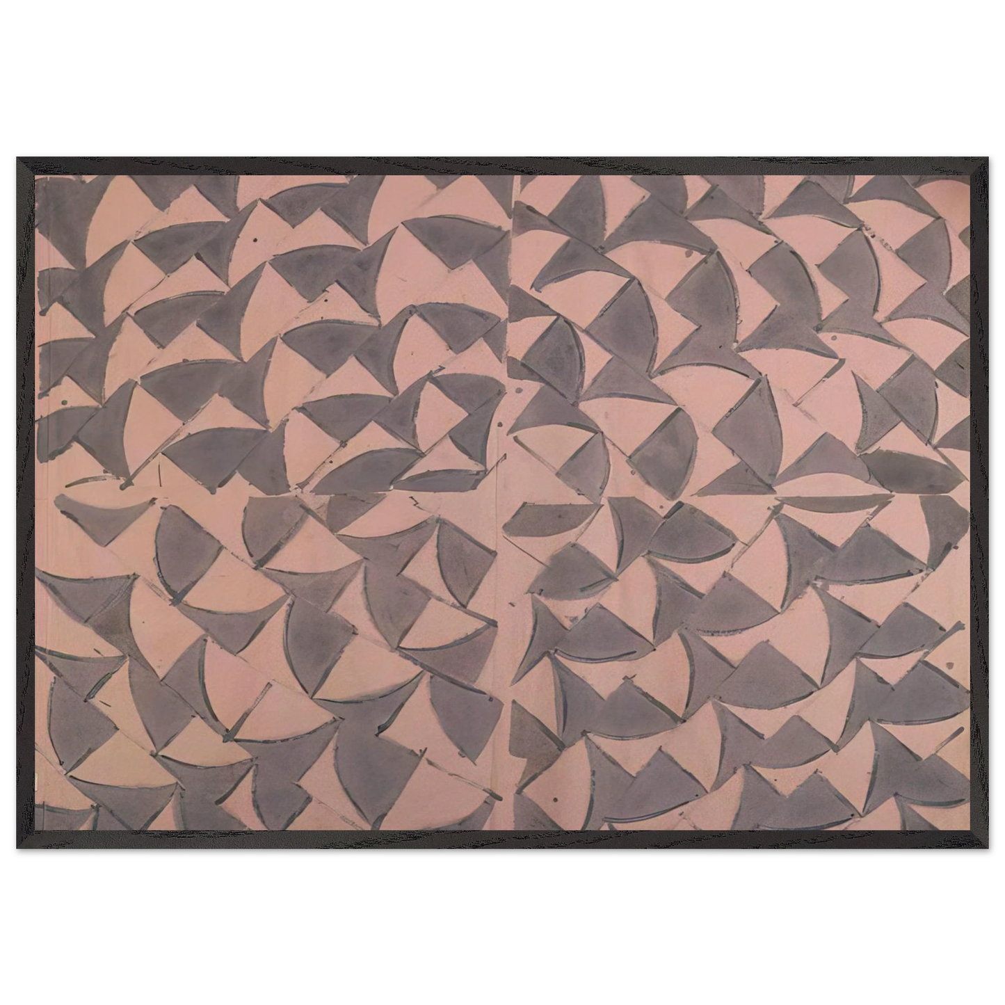 Rosa grigio grande - 1973 - Carla Accardi Framed Art Print – Black Wooden Frame - Default Title - -Framed Art Print