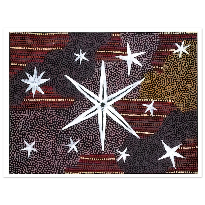 Clifford Possum Tjapaltjarri - Rêve Etoile - 2001 75x100 cm / 30x40inches Fine Art Poster