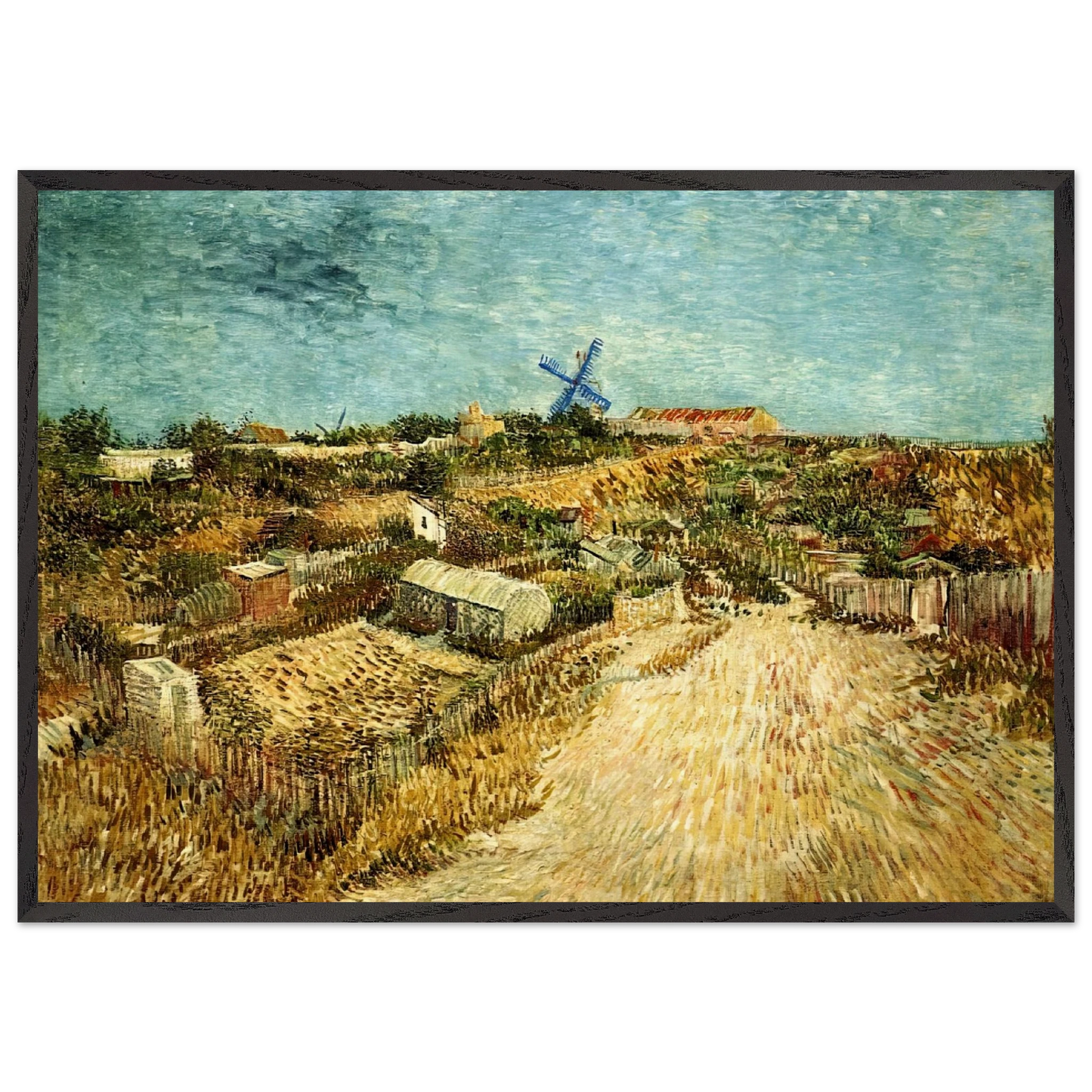 Vegetable Gardens in Montmartre - Vincent van Gogh Framed Art Print – Black Wooden Frame - Default Title - -Framed Art Print