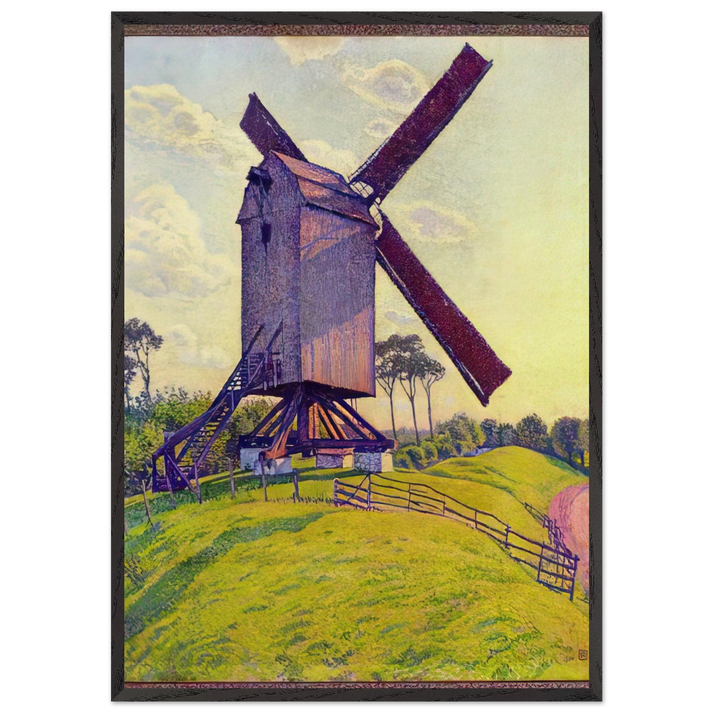 THE MILL AT KELF 1894 - Theo van Rysselberghe 70x100 cm / 28x40 inches Framed Art Print – Black Wooden Frame