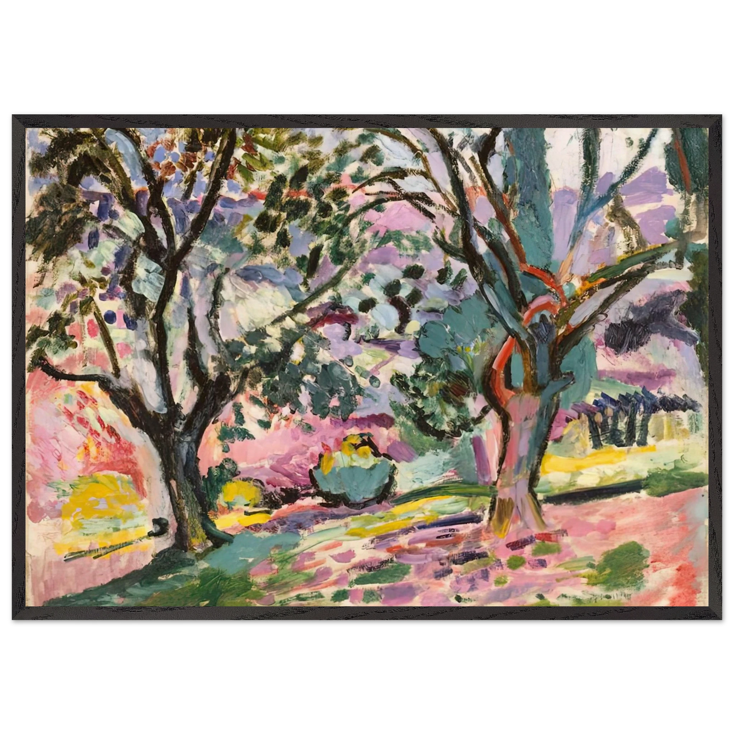OLIVE TREES AT COLLIOURE 1906 - Henri Matisse 70x100 cm / 28x40 inches Framed Art Print – Black Wooden Frame