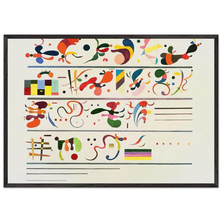 SUCCESSION 1935 - Wassily Kandinsky 70x100 cm / 28x40 inches Framed Art Print – Black Wooden Frame