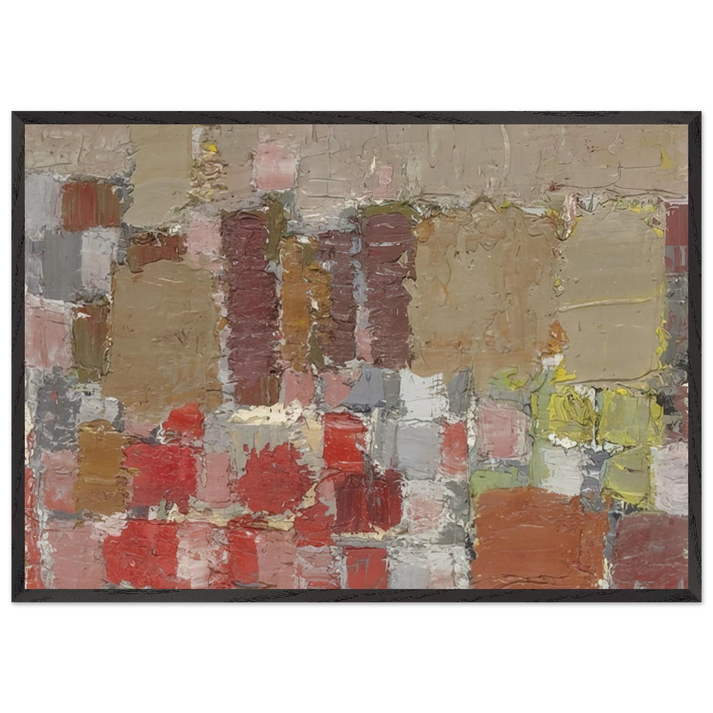 Composition - Art Informel N1 - Nicolas de Stael 70x100 cm / 28x40 inches Framed Art Print – Black Wooden Frame