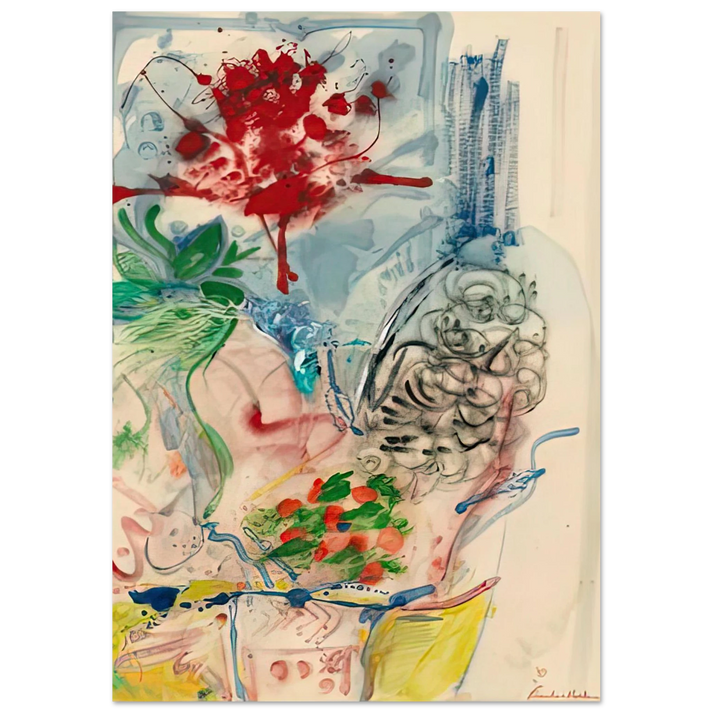 Helen Frankenthaler - L’Amour Toujours L’Amour, 1957- Wall Art - 60x80 cm / 24x32 inches - Premium Wooden Framed Poster With Fine Art Paper-canvas - White frame