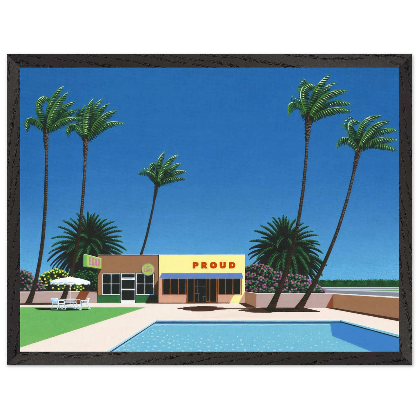 Hiroshi Nagai - Proud Funk Wall Art - 30x40 cm / 12x16 inches - Premium Wooden Framed Poster With Fine Art Paper - White frame