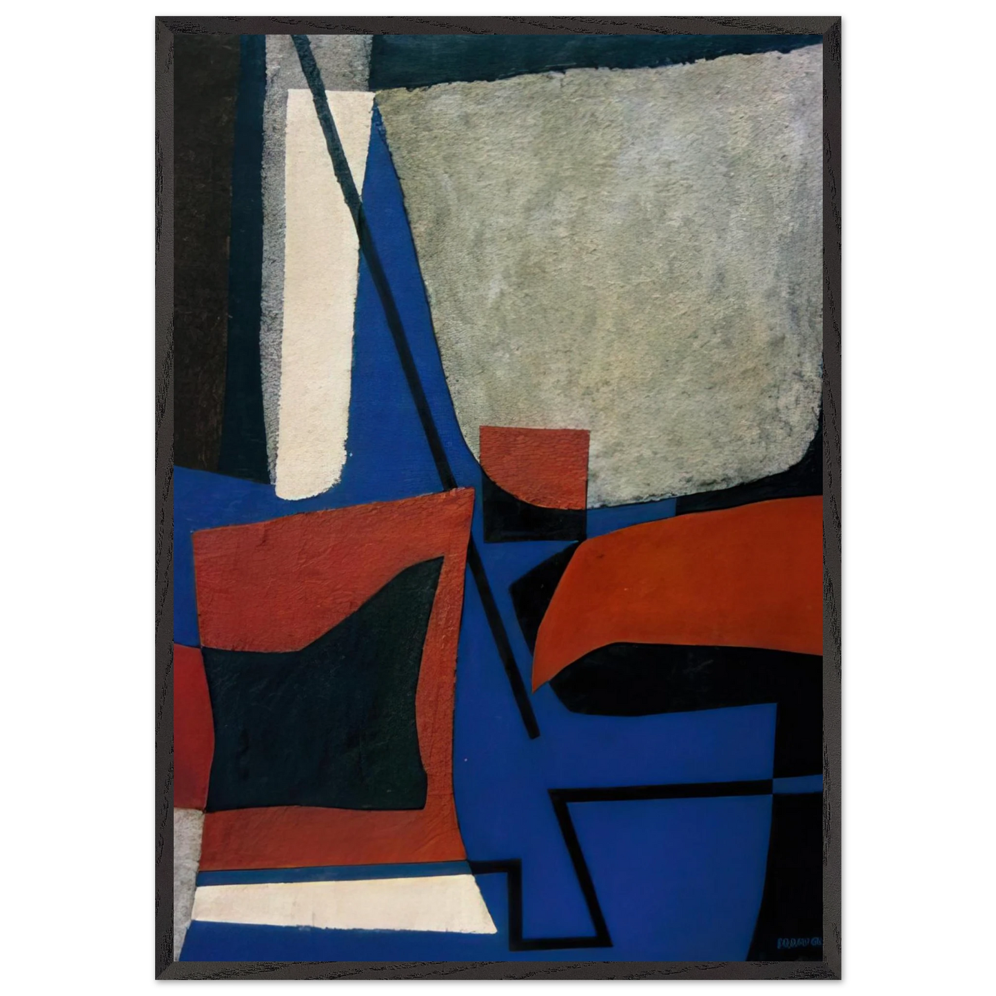 ABSTRACT COMPOSITION 1955 - Enrico Prampolini 70x100 cm / 28x40 inches Framed Art Print – Black Wooden Frame