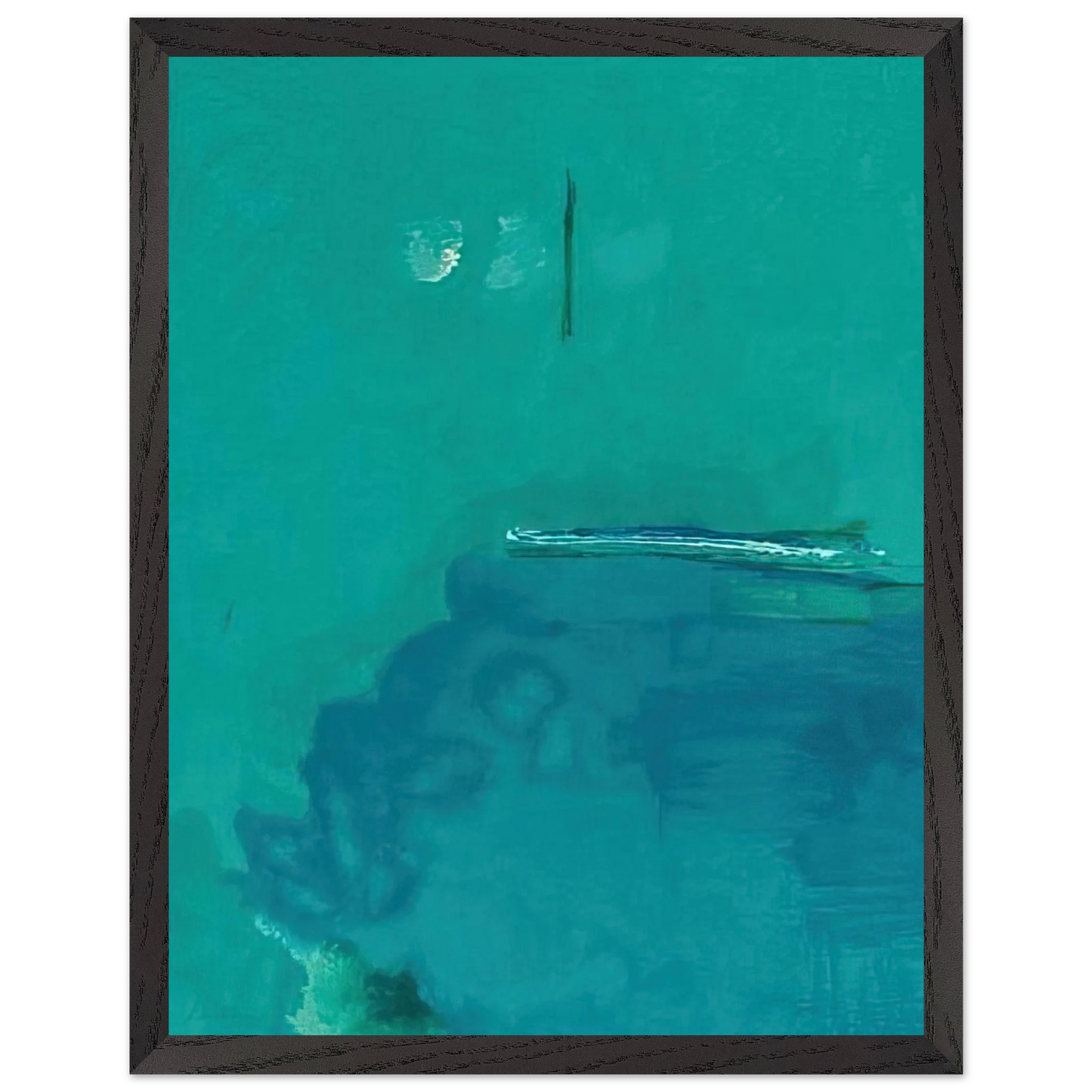 Helen Frankenthaler - Contentment Island - 2004 Wall art - 21x29.7 cm / 8x12" - Premium Wooden Framed Poster With Fine Art Paper - Black frame