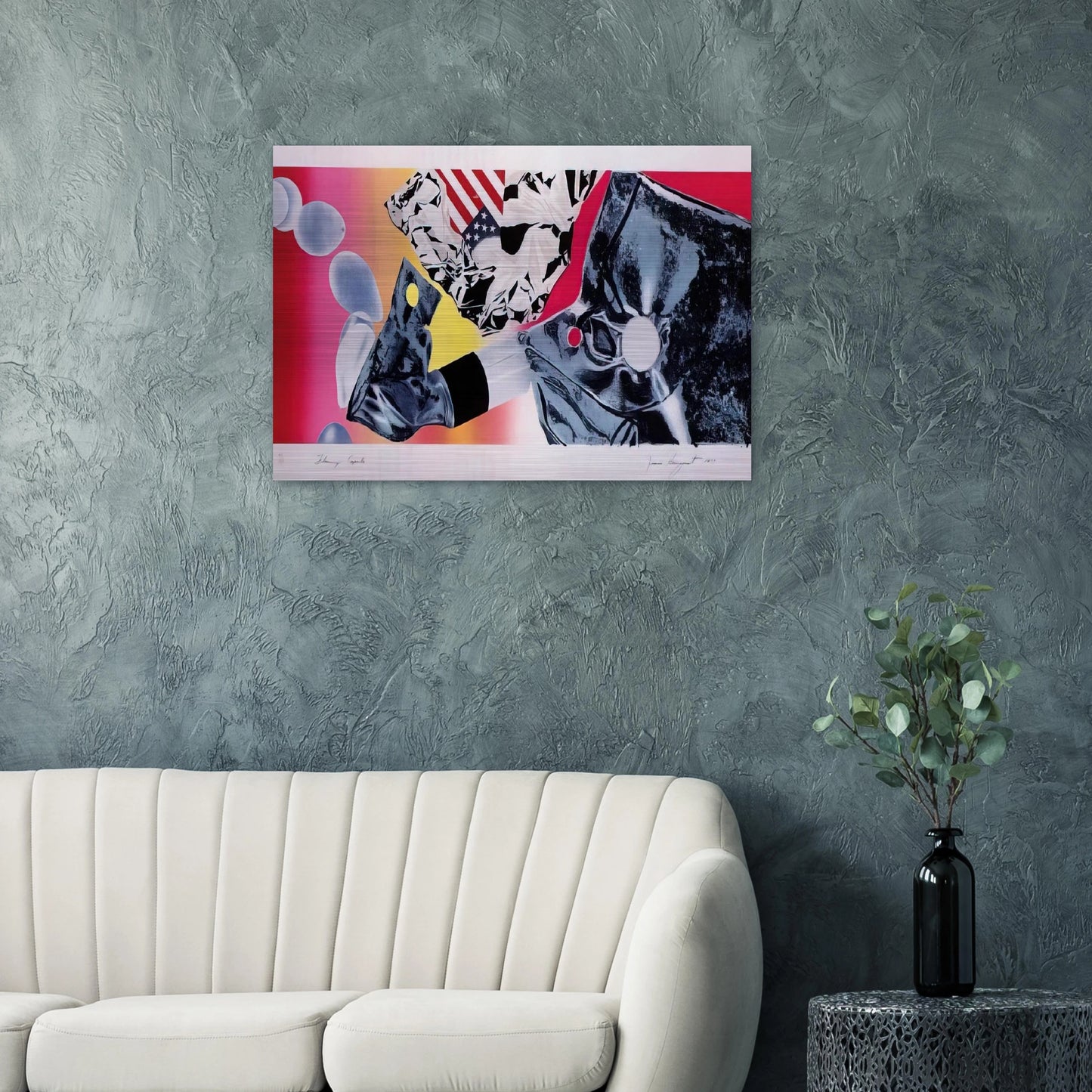 Flamingo Capsule - James Rosenquist Brushed Aluminum Print - 70x100 cm / 28x40 inches | James Rosenquist Aluminum Print | James Rosenquist Prints