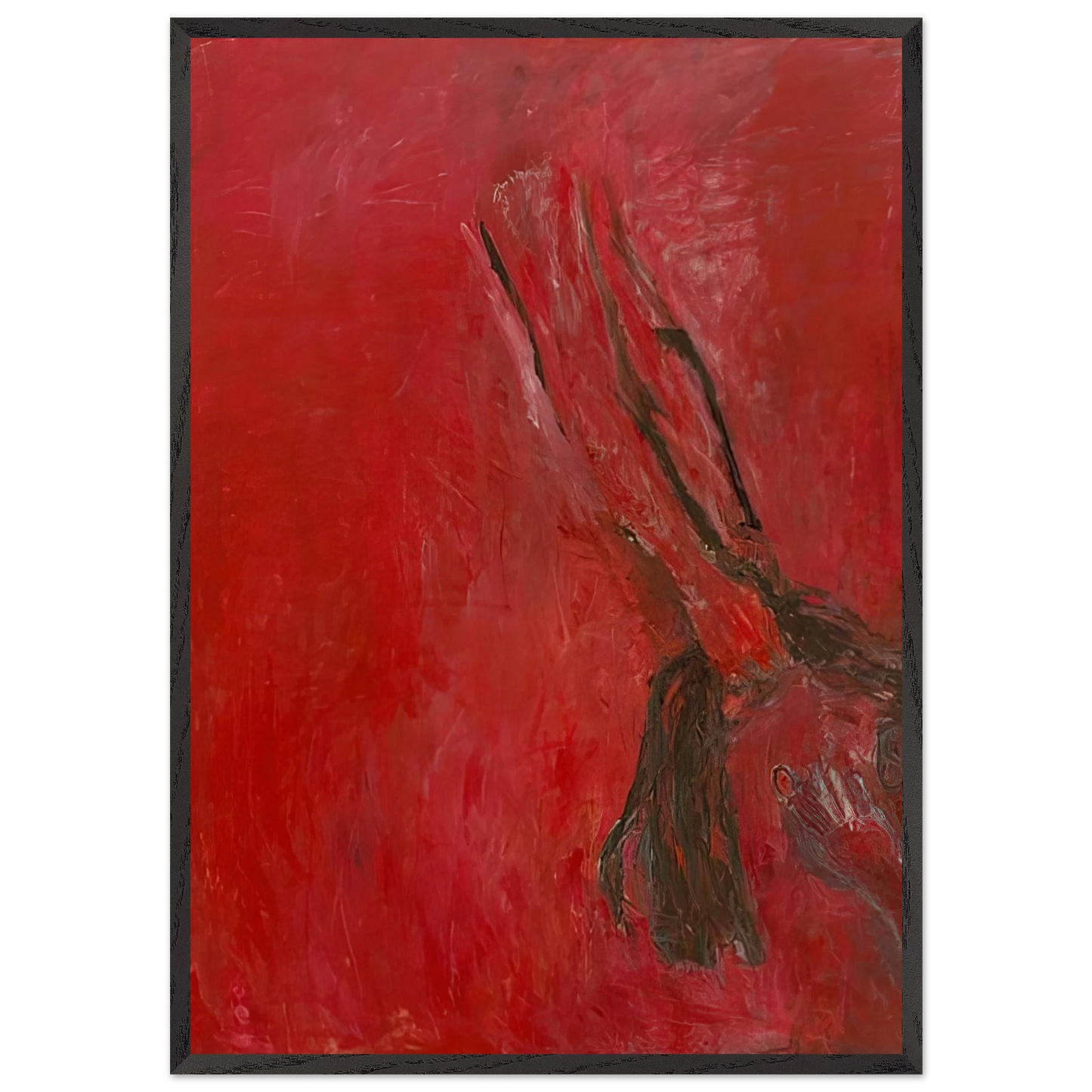 MAGGIE S PONYTAIL 1993 - Susan Rothenberg Framed Art Print – Black Wooden Frame - Default Title - -Framed Art Print