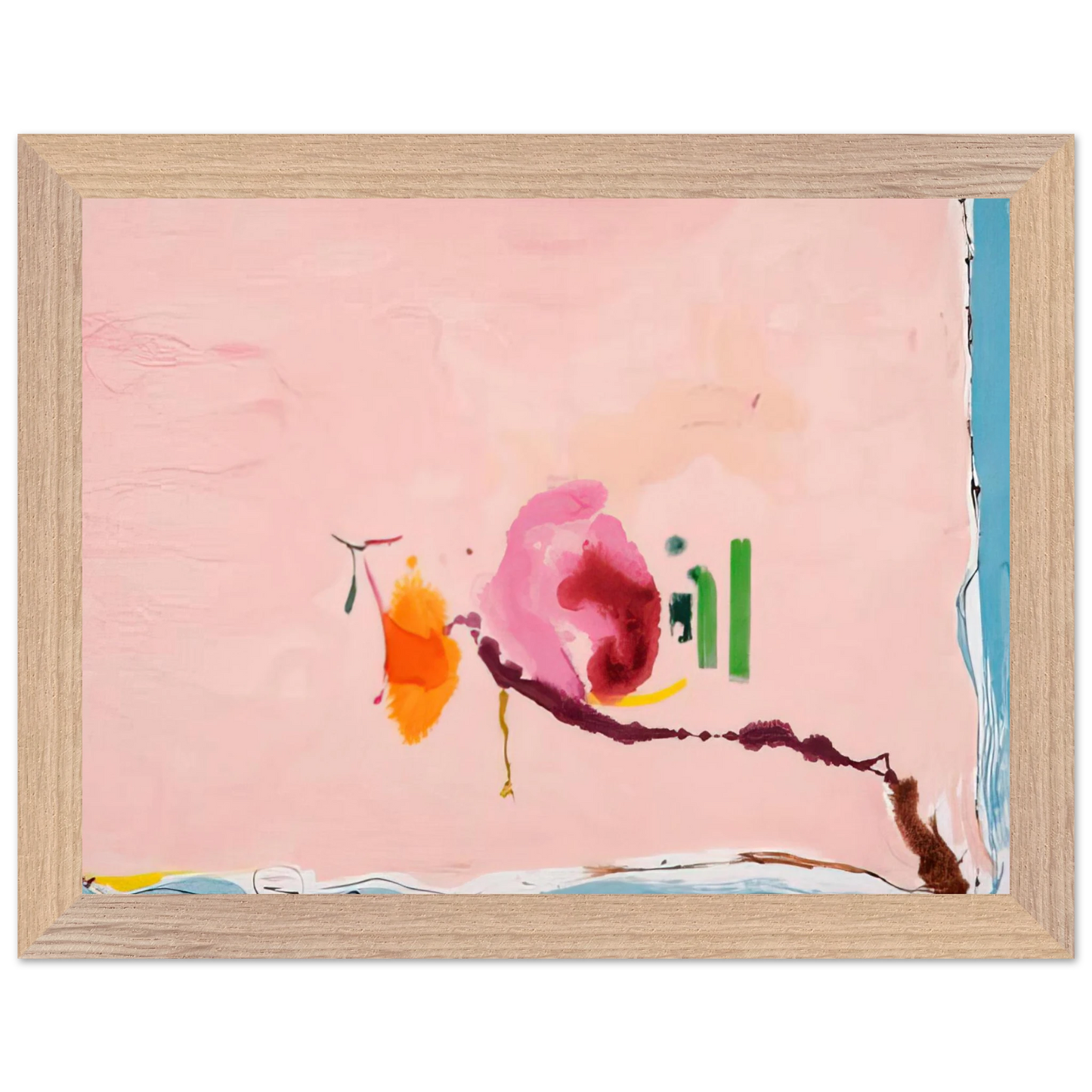 Helen Frankenthaler - Flirt - 1995 Wall art - A3 (29.7 x 42 cm) - Premium Wooden Framed Poster With Fine Art Paper - White frame