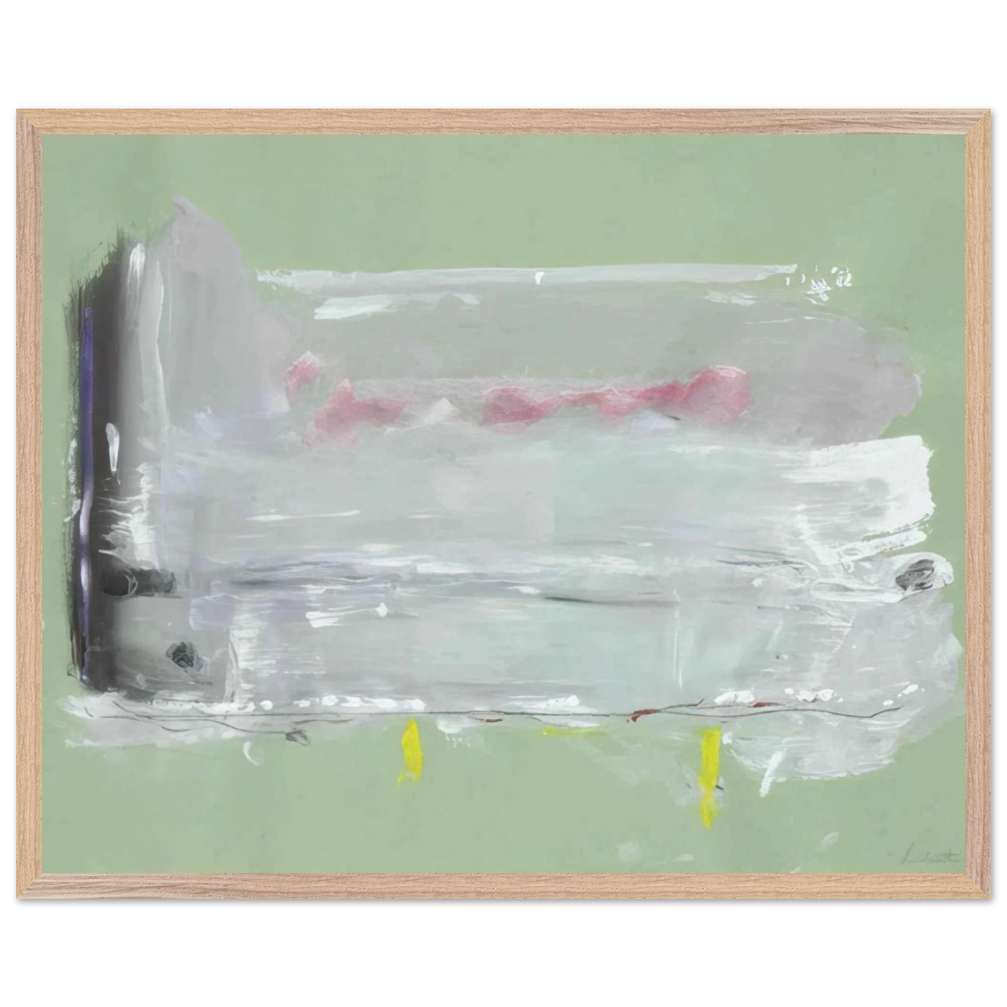 Helen Frankenthaler - Untitled - 1984 Wall art - 20x25 cm / 8x10 inches - Premium Wooden Framed Poster With Fine Art Paper - Wood frame